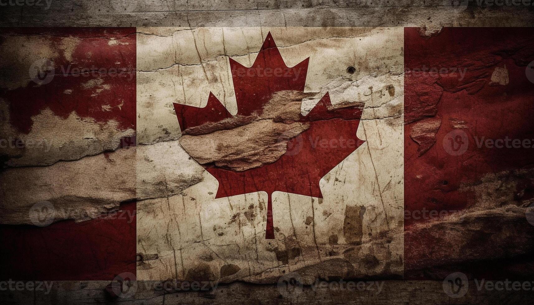 Weathered Canadian flag symbolizes patriotism and identity photo