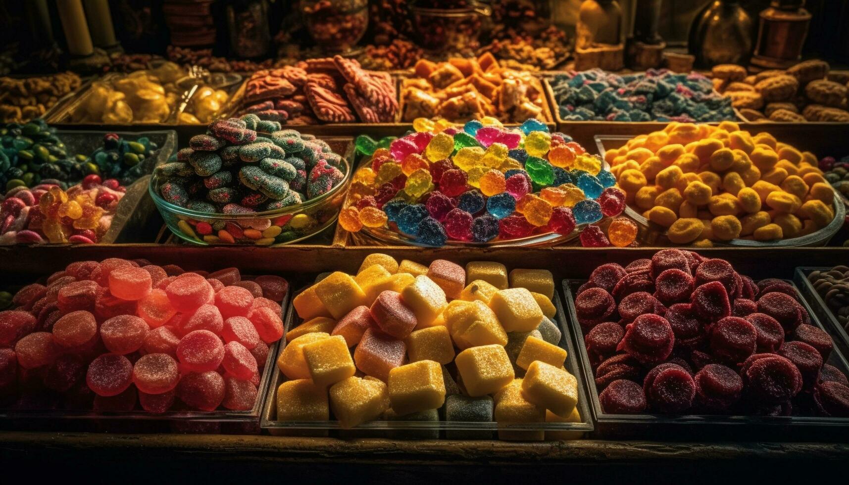Multi colored Turkish Delight collection brings joy generated by AI photo