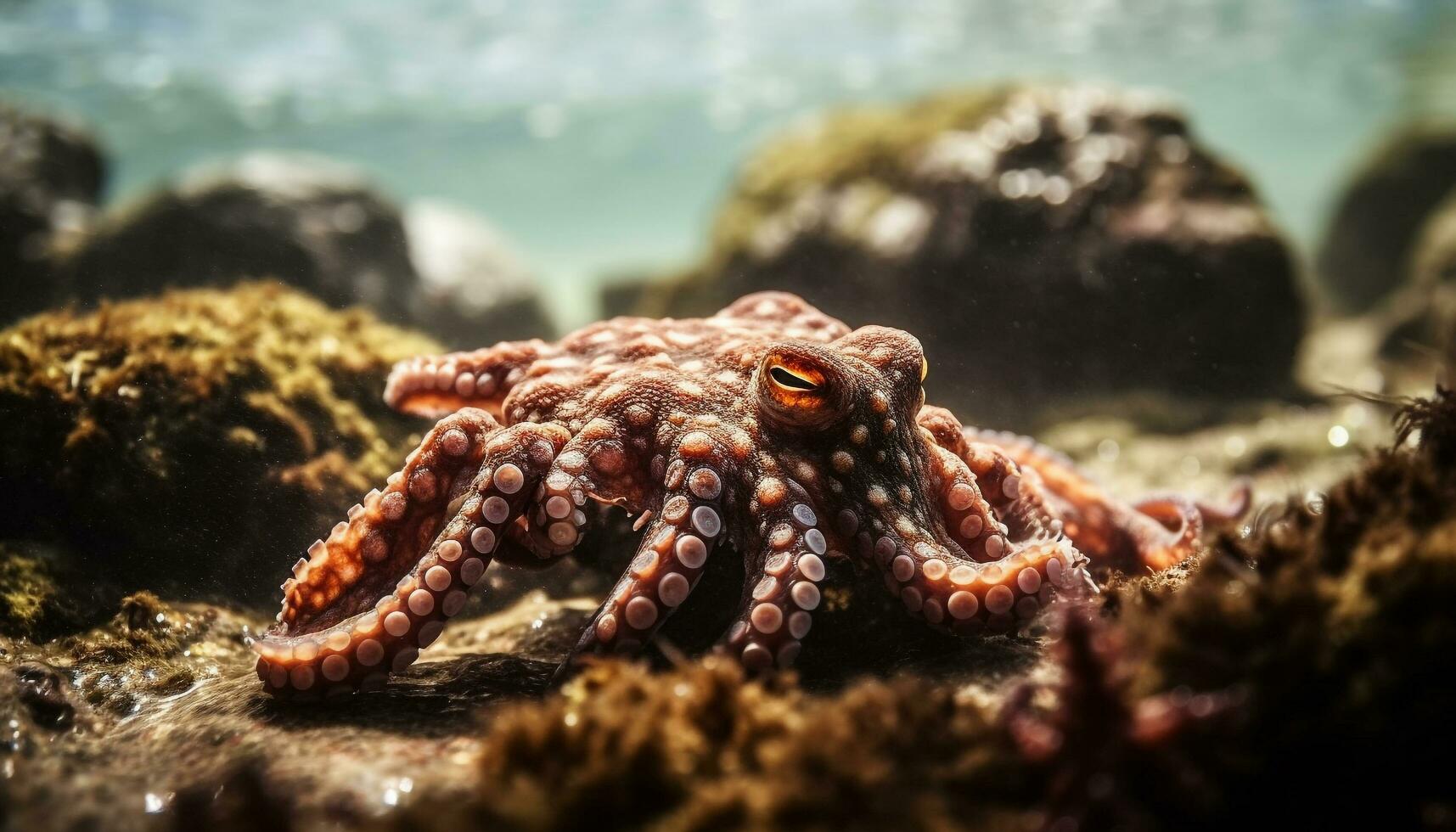 Colorful underwater reef showcases sea life natural beauty generated by AI photo