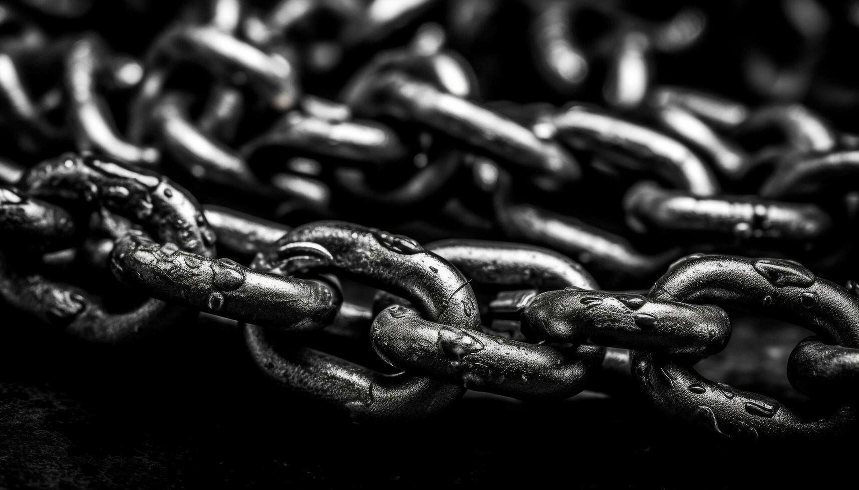 Interlocked steel chains create a strong connection generated by AI photo