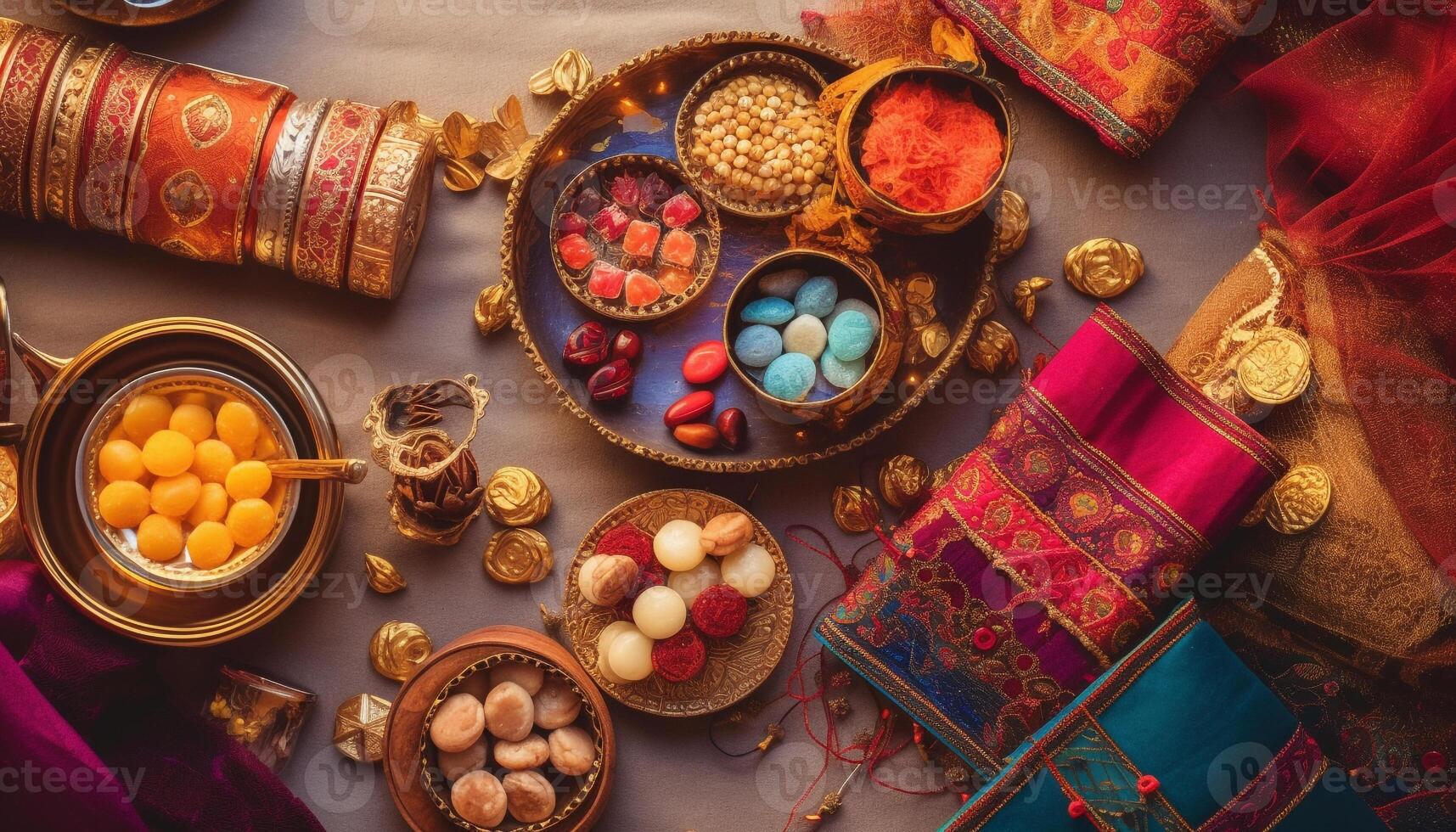 Indigenous cultures celebrate traditional festivals with ornate decorations generated by AI photo