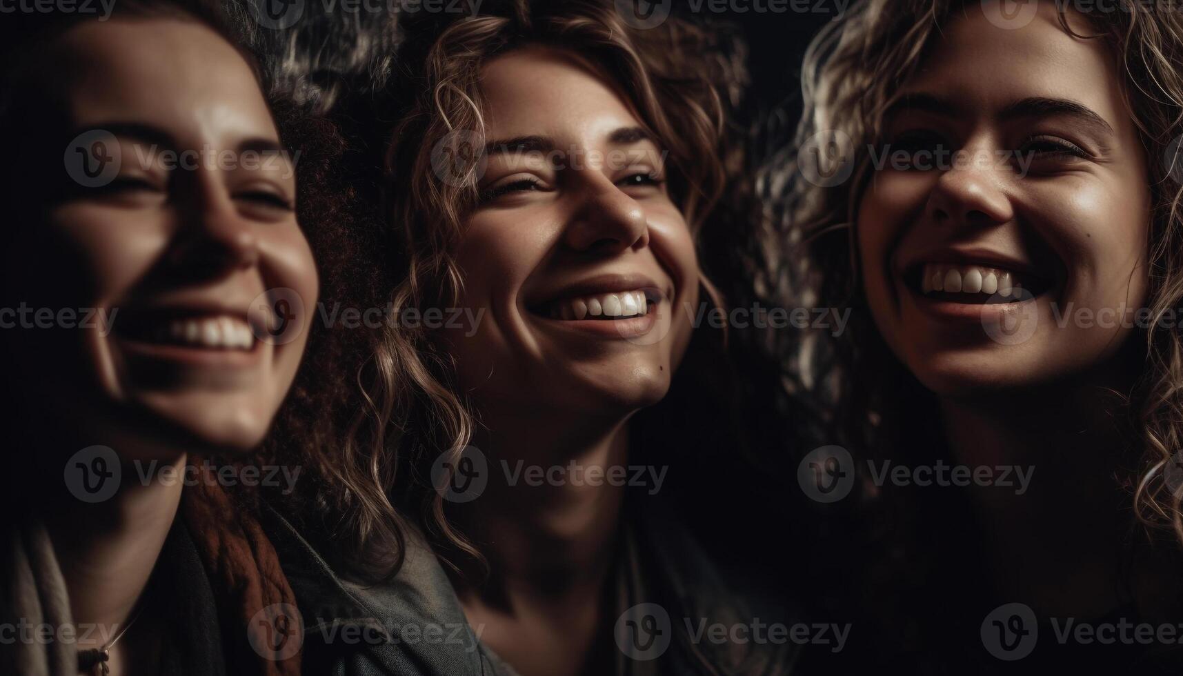 joven adultos disfrutando despreocupado verano noche al aire libre generado por ai foto