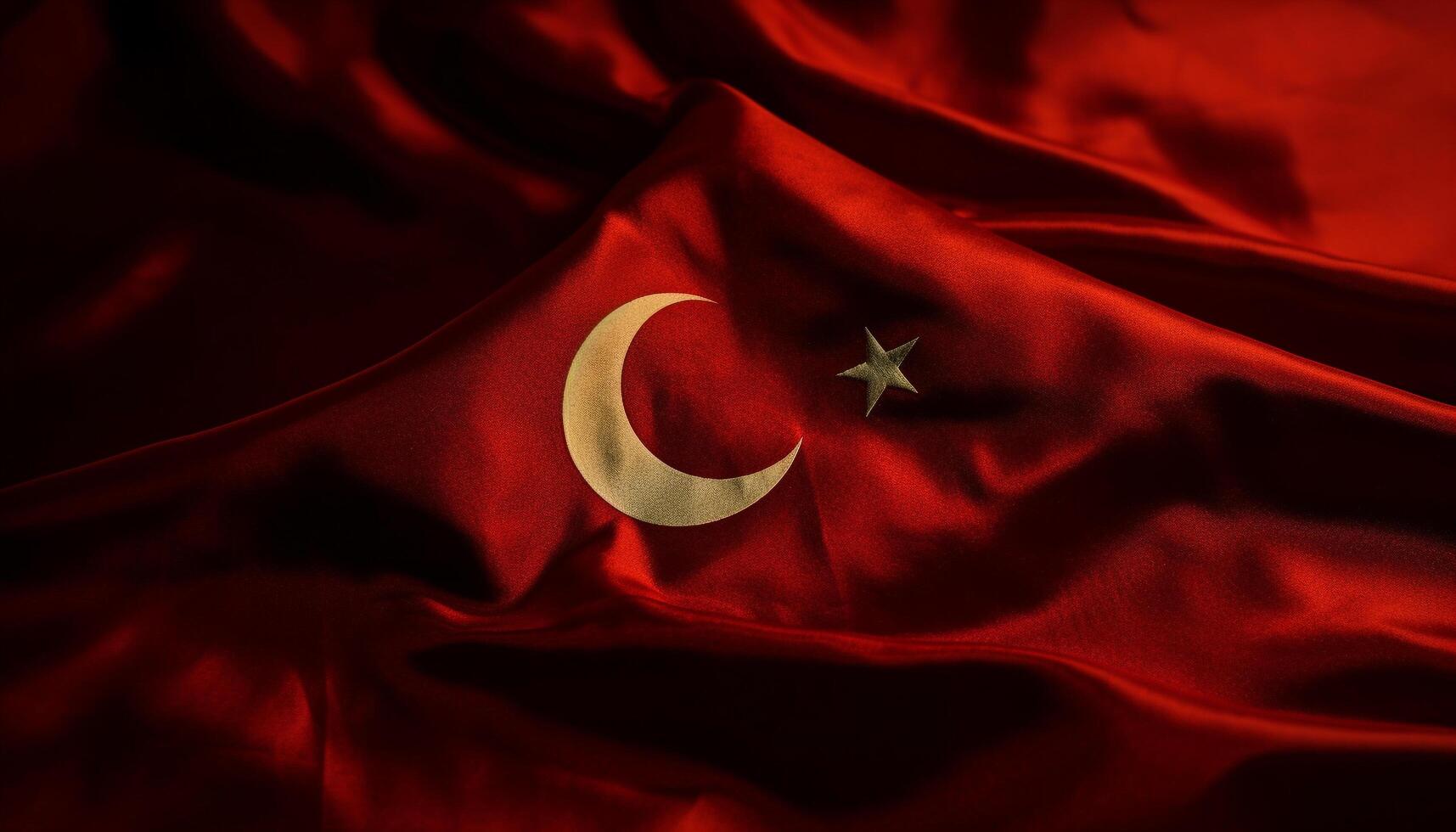 Turkish flag waving, symbol of patriotism and celebration generated by