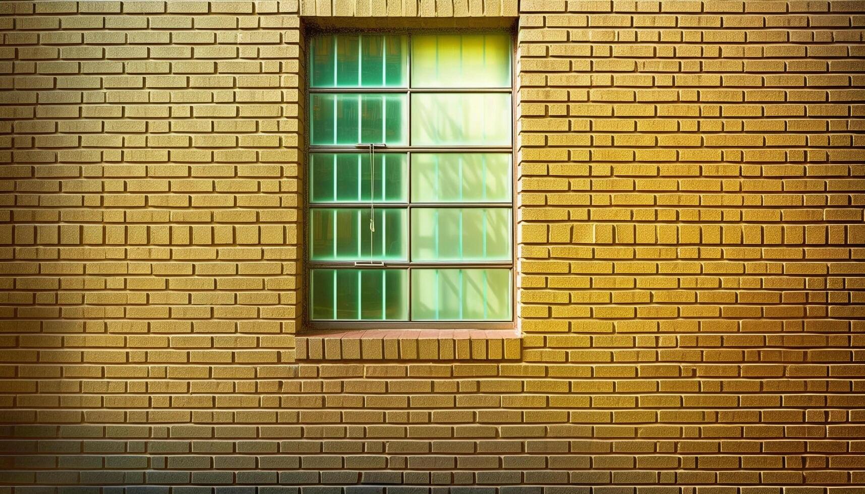 Abstract pattern of yellow brick and steel in modern architecture generated by AI photo