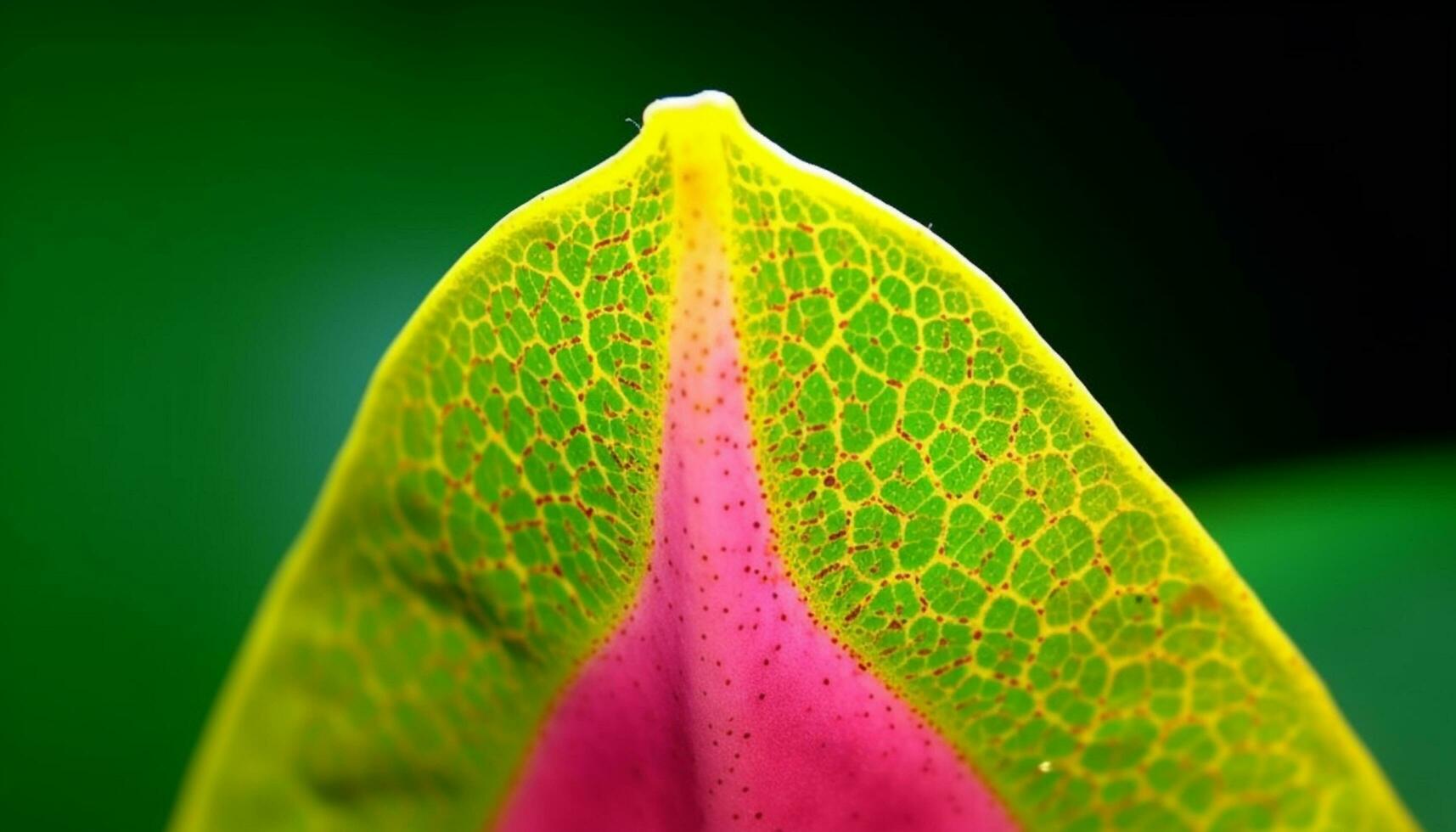 Vibrant pink petal with water drop, close up in nature generated by AI photo