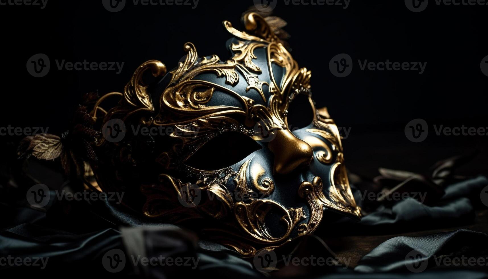 Mysterious antique luxury mask for theatrical celebration generated by AI photo