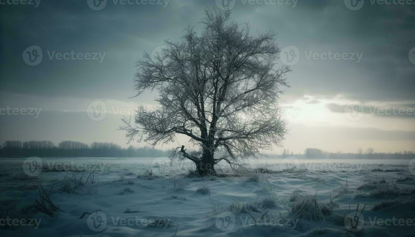 congelado bosque ramas grabado en contra azul cielo generado por ai foto