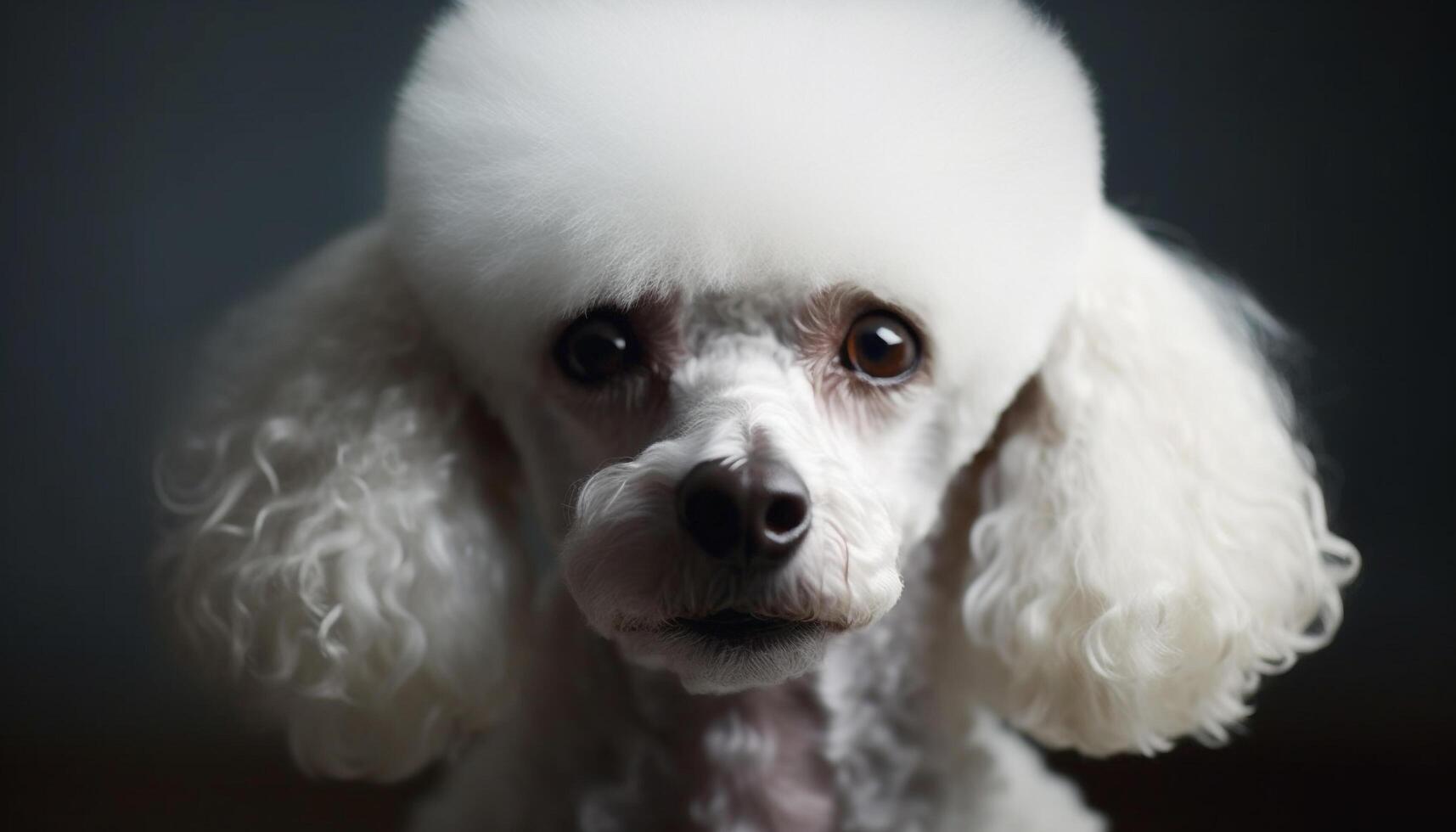 mullido perrito sesión, mirando a cámara lindo generado por ai foto