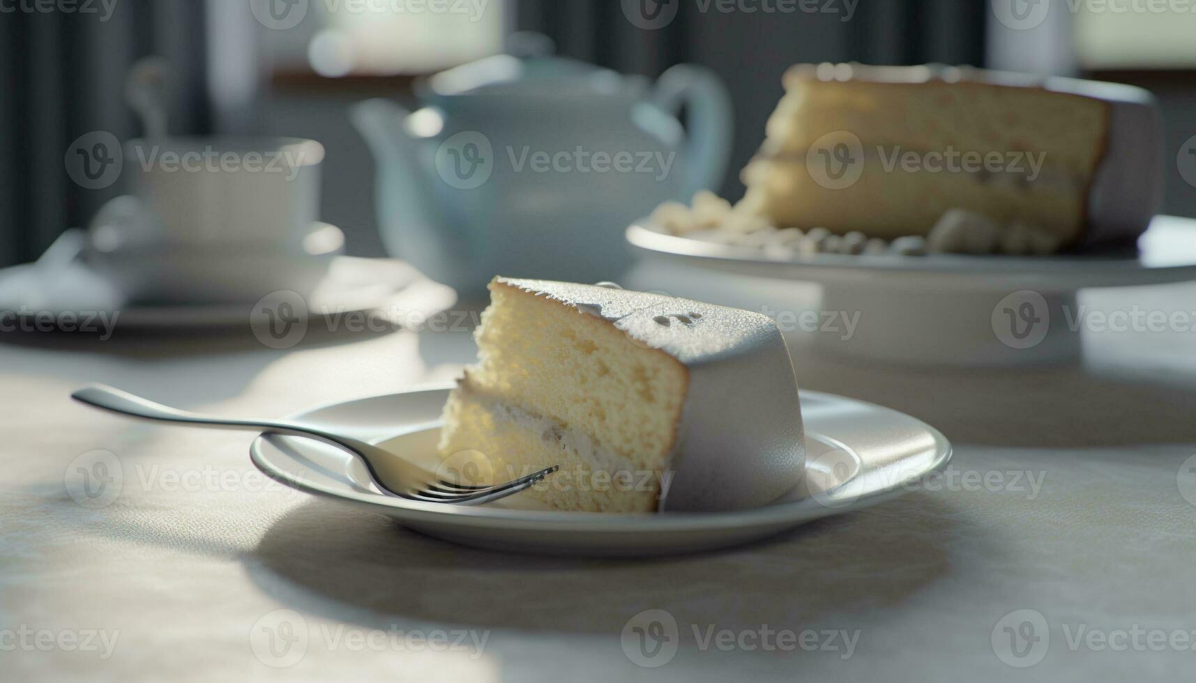 un decadente rebanada de hecho en casa tarta de queso indulgencia generado por ai foto