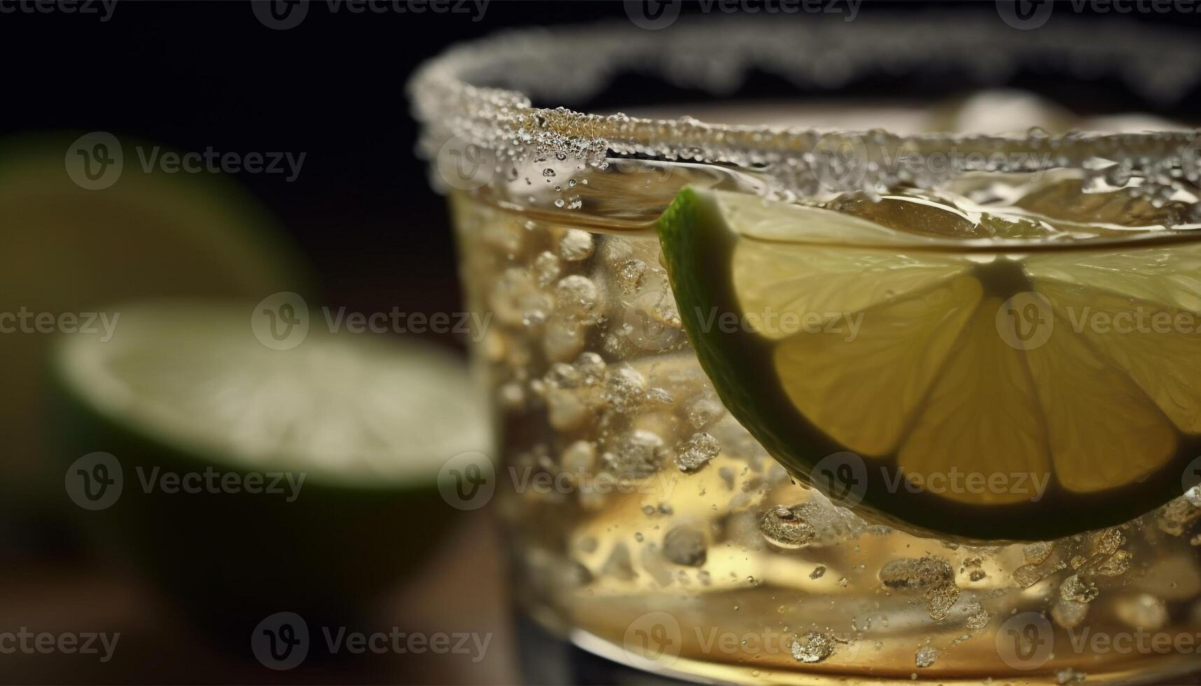 A refreshing margarita with lime and ice generated by AI photo