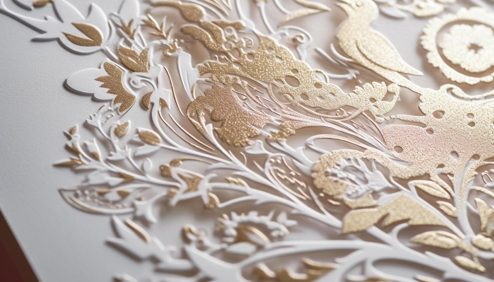 Baroque style gold brocade adds elegance to decor generated by AI photo