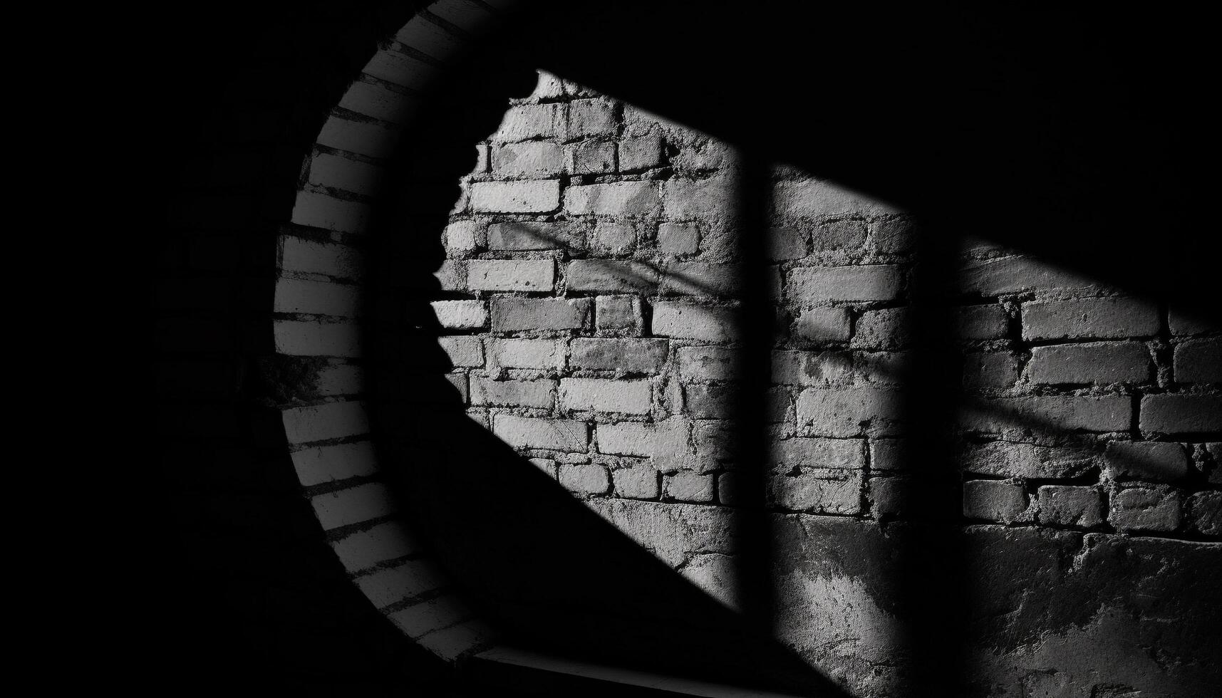 Spooky ancient architecture, black silhouette against old ruin backdrop generated by AI photo