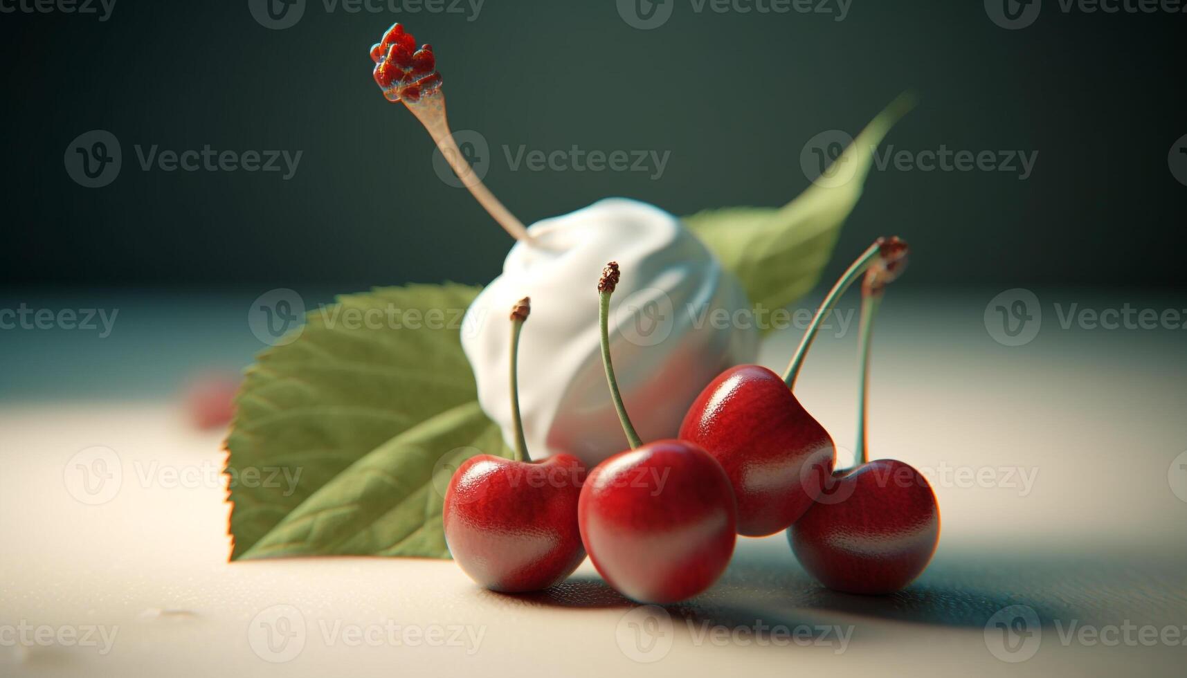 Organic berry dessert showcases freshness and healthy eating in summer generated by AI photo