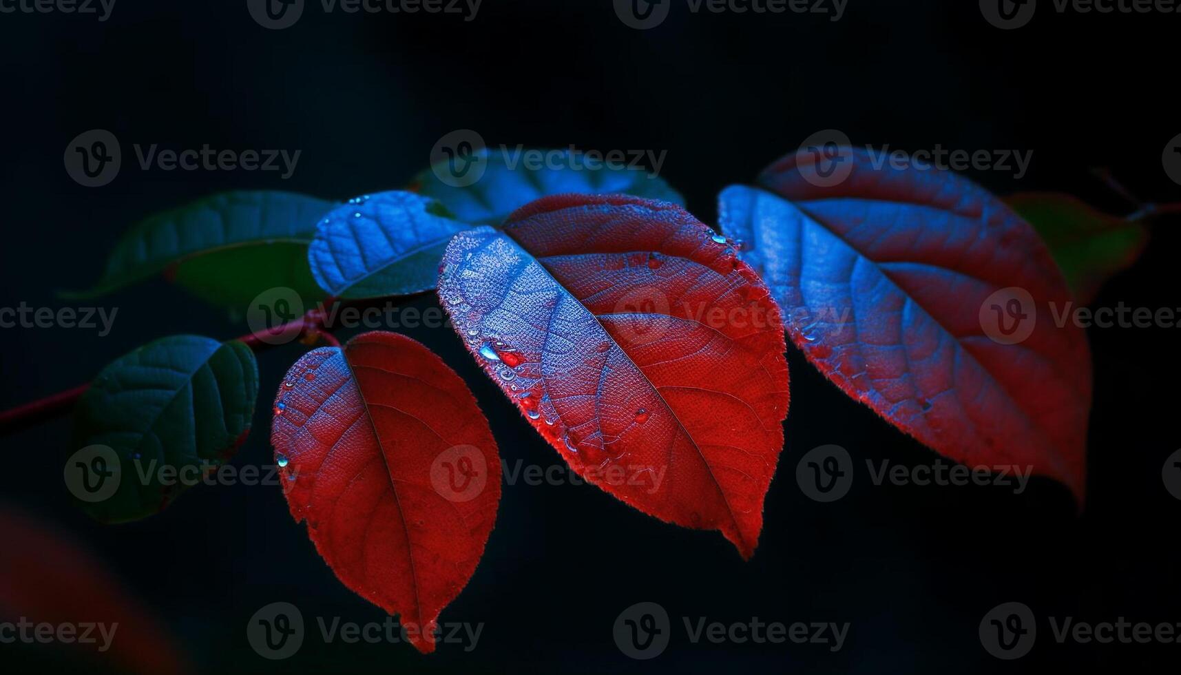 Vibrant autumn leaf pattern in close up, reflecting organic beauty generated by AI photo