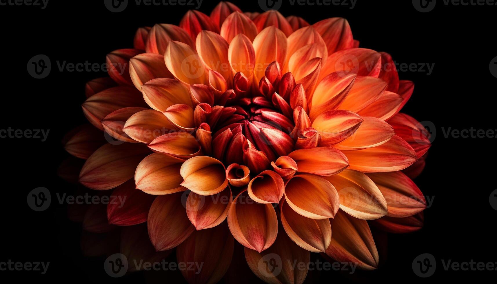 Vibrant dahlias bloom in nature beauty, a gift of love generated by AI photo