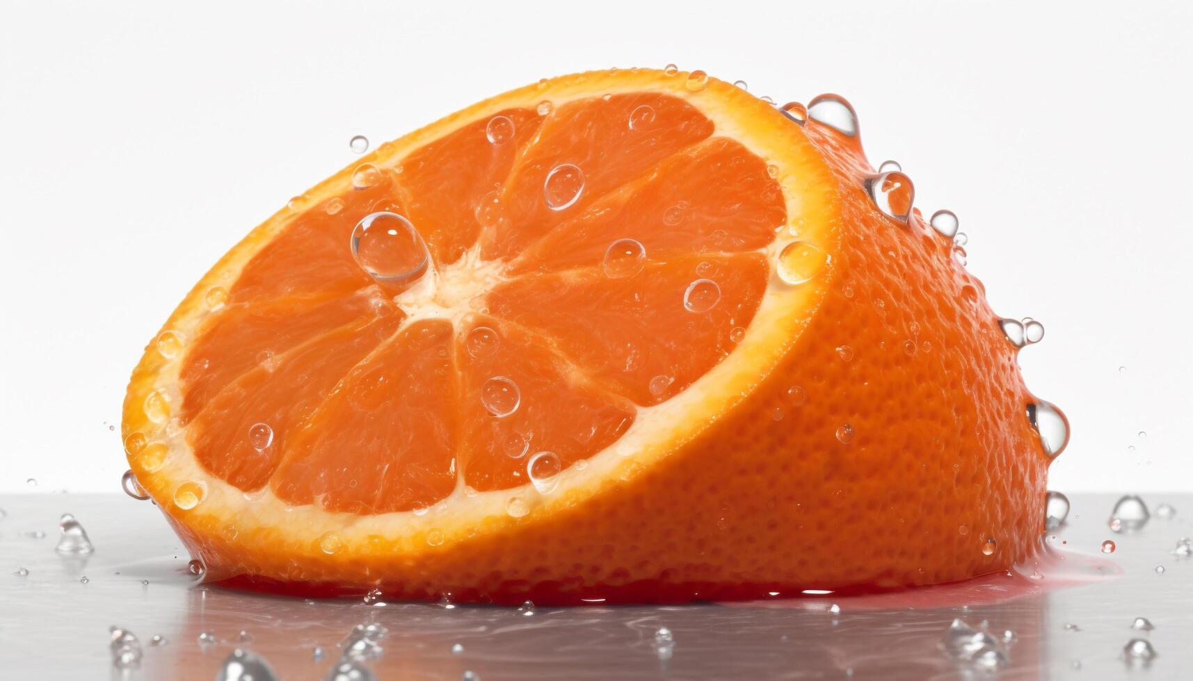 Juicy citrus slice, ripe and fresh, perfect for healthy eating generated by AI photo