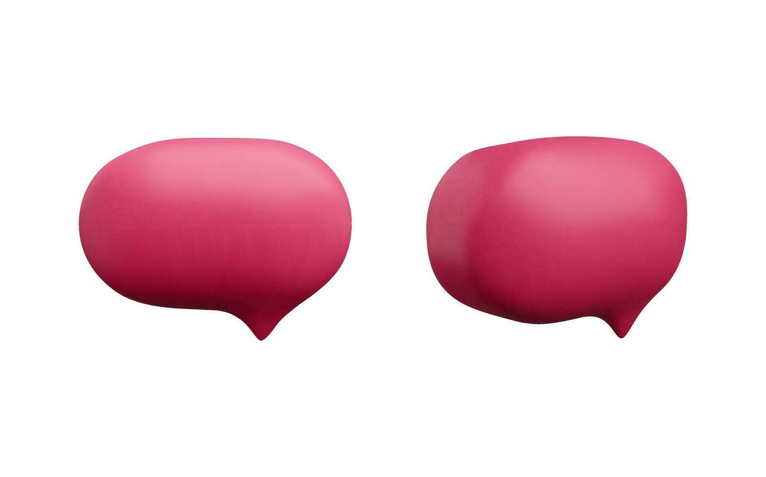 Set of empty colored  text bubbles in various shapes.3d speech bubble dialogue balloon.Thought clouds of different shape. vector