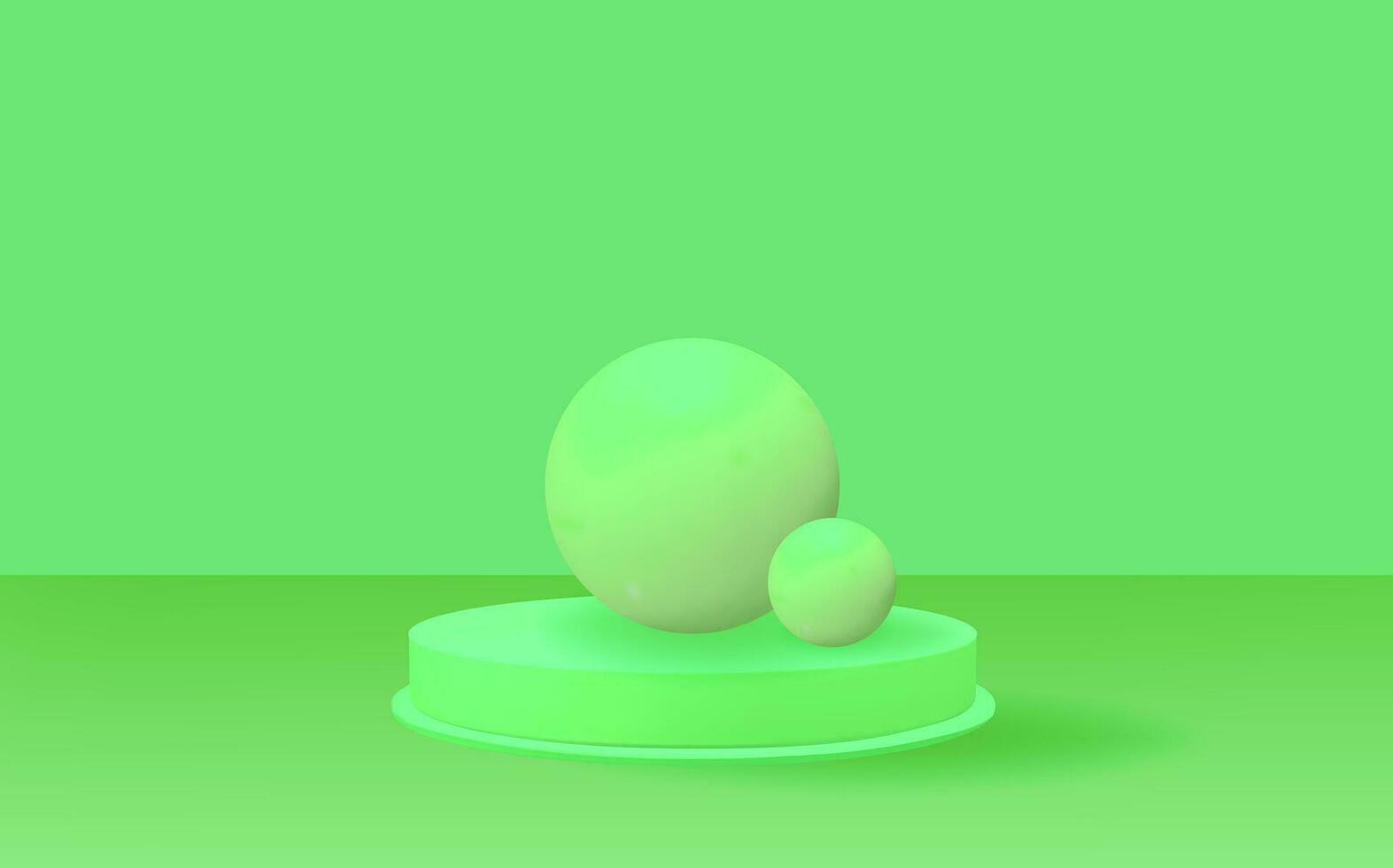 Empty 3d round  podium.Light green minimal wall scene.Abstract geometric platforms. vector