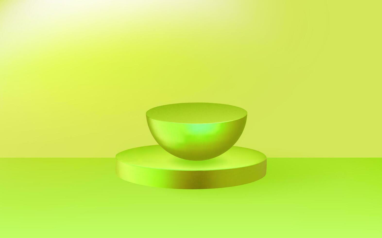 Empty 3d round  podium.Light green minimal wall scene.Abstract geometric platforms. vector