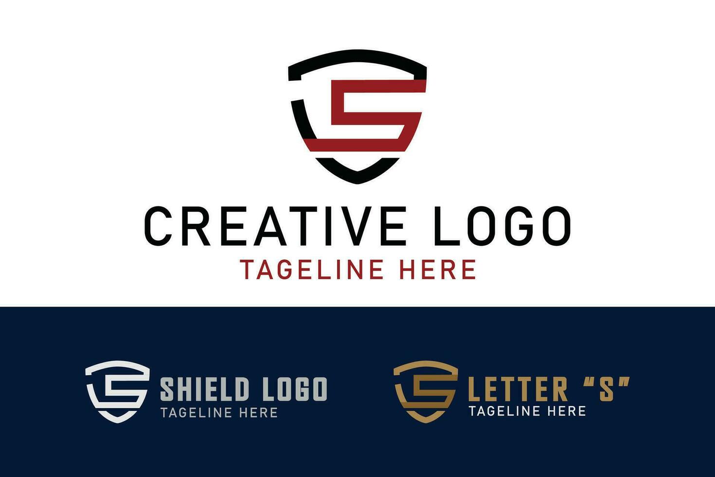 letter S logo in shield. monogram design style. Simple vector design editable