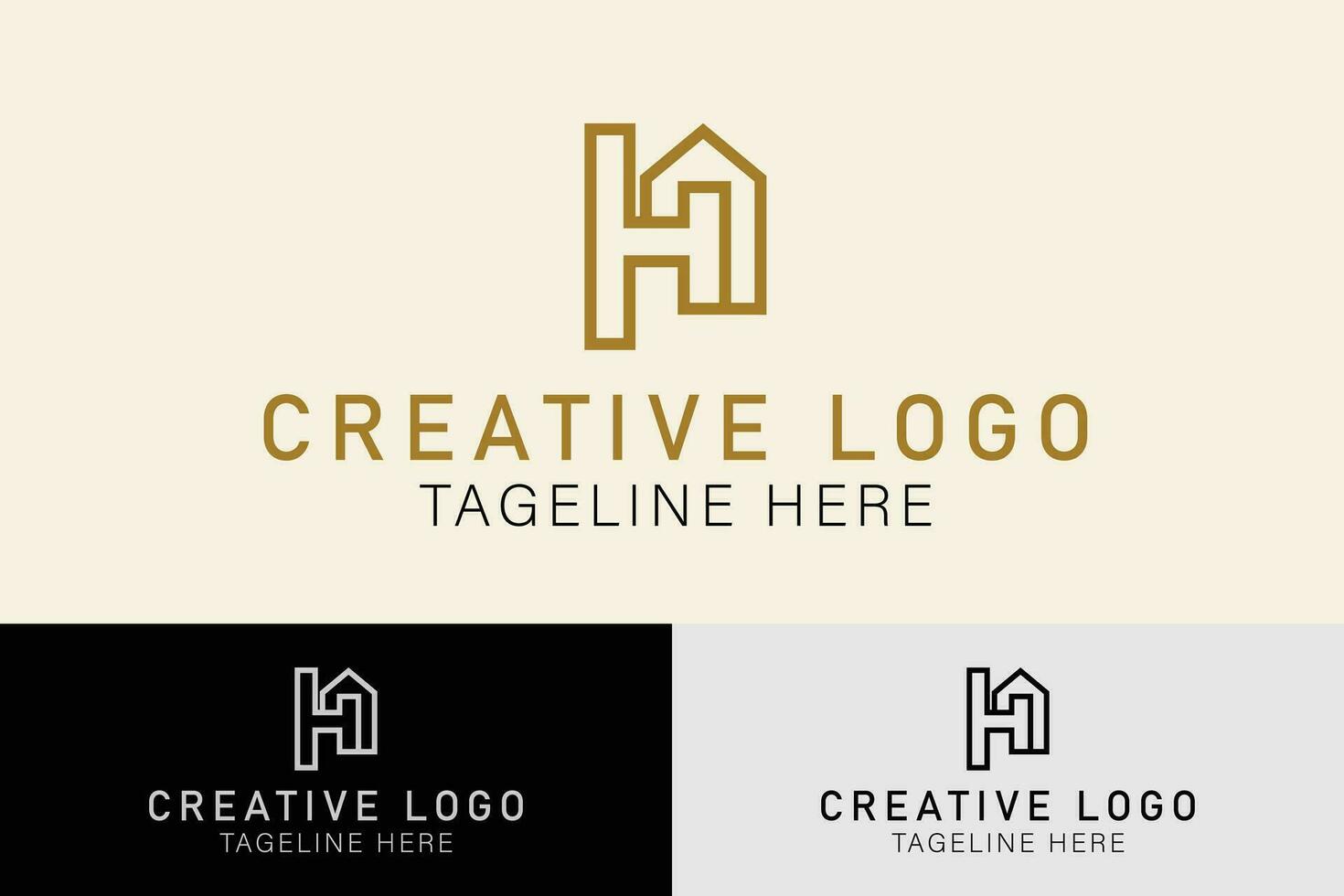 House icon combination logo with letter H. Initial letter H. monogram style logo design. Creative logo professional. simple design editable vector