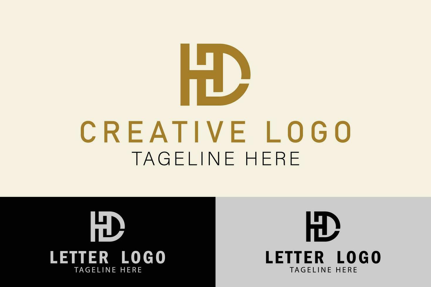 resumen letra hd o dh logo. creativo logo profesional. sencillo diseño editable vector