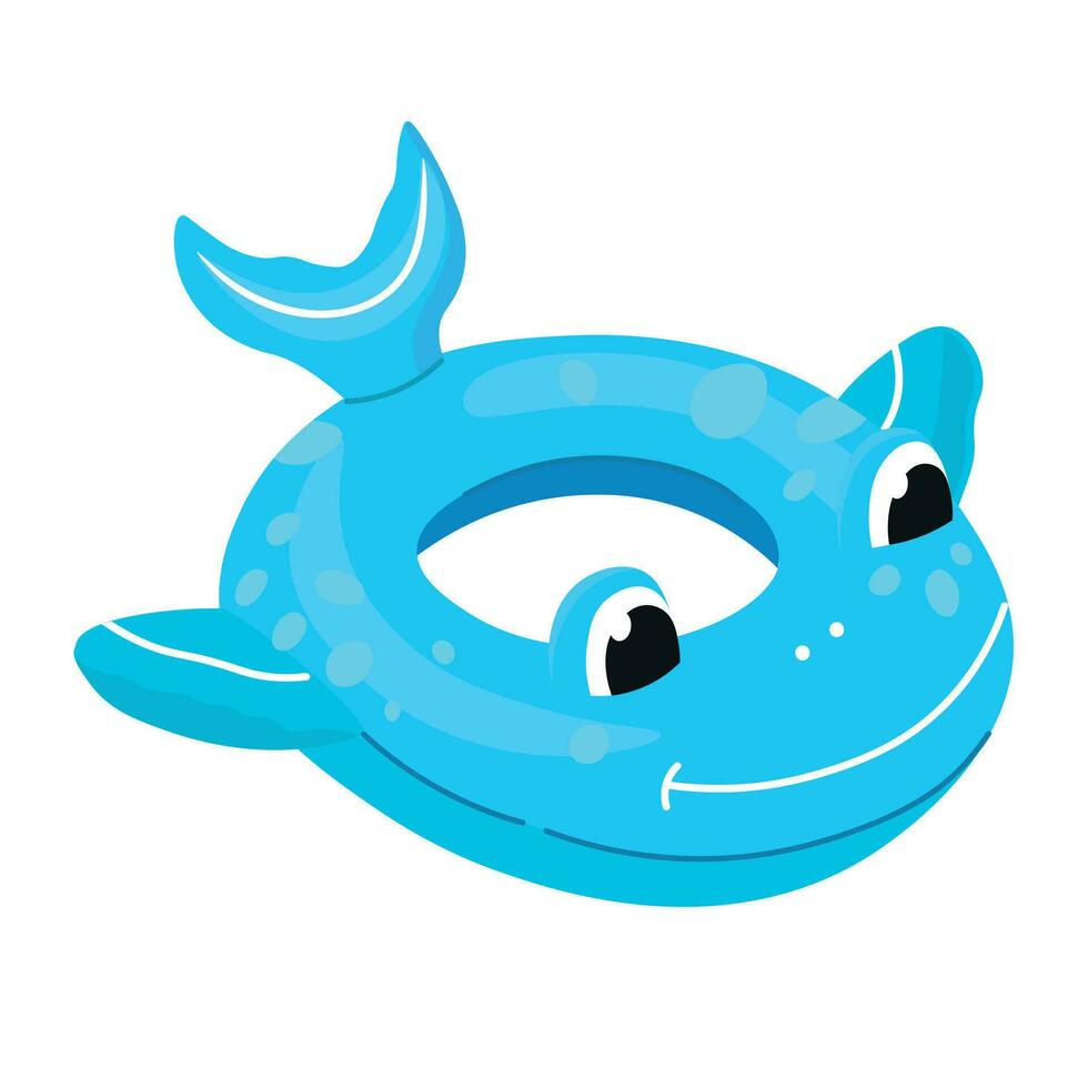 Inflatable Rubber Ring in the Shape of a Whale. Summer Funny Kid's Ballon in the Shape of a Whale vector