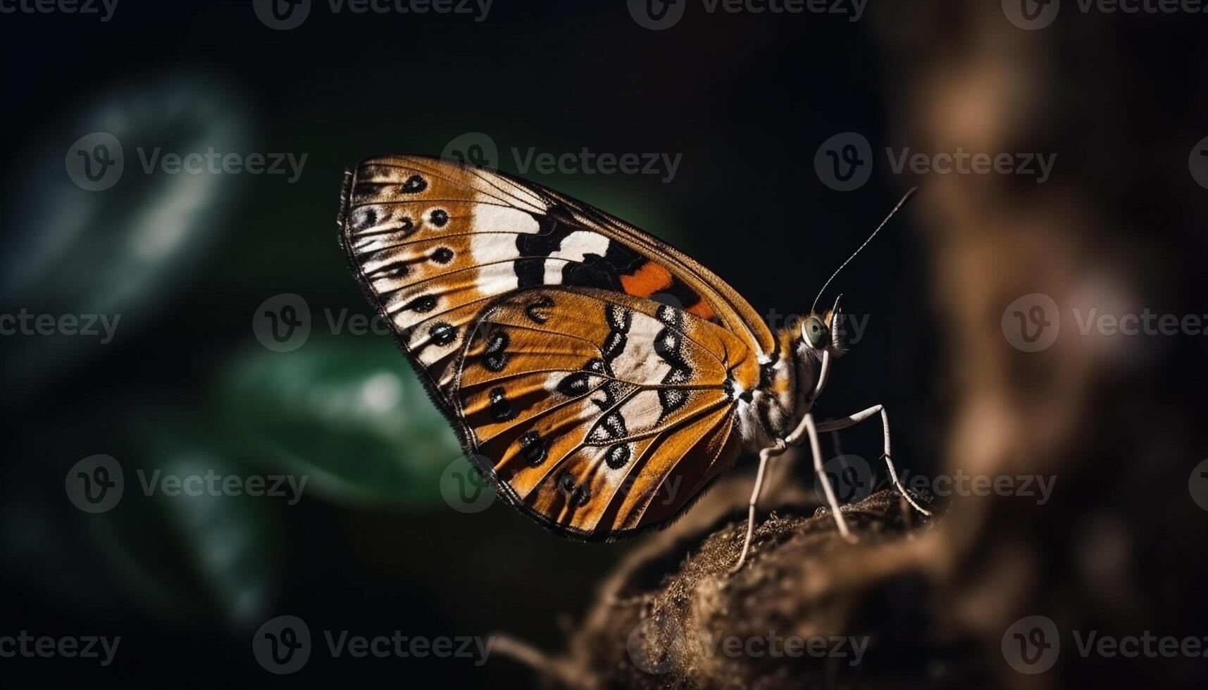 The spotted butterfly vibrant wings showcase natural beauty in summer generated by AI photo