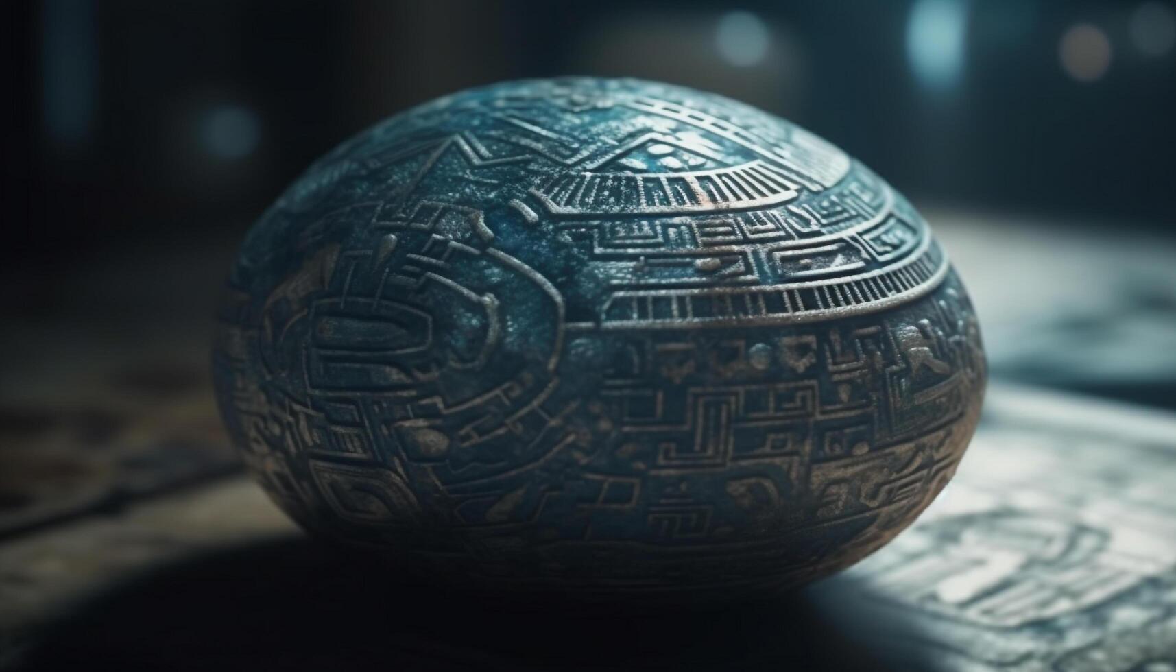 Ancient copper decoration symbolizes indigenous culture and history in Africa generated by AI photo