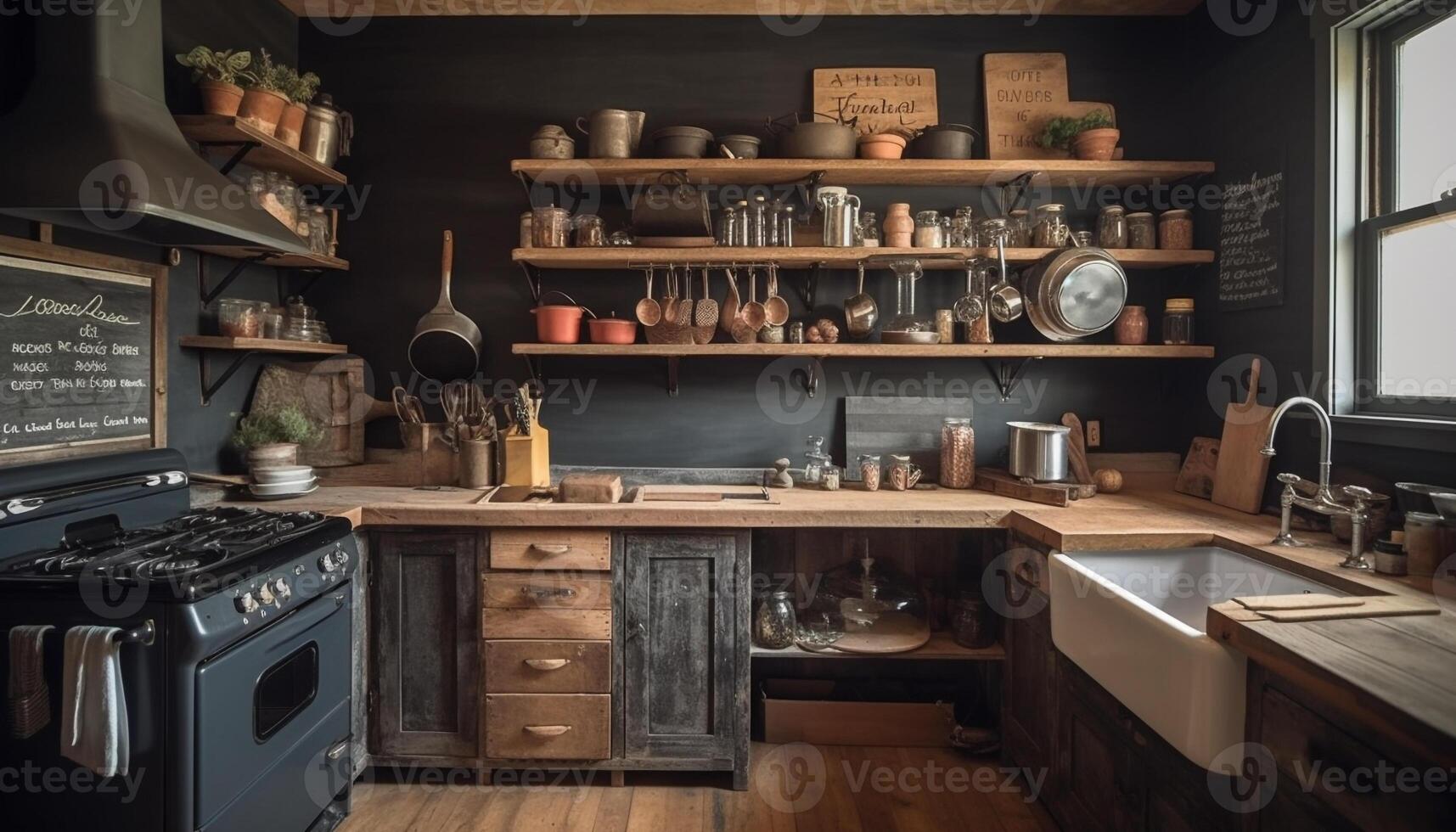 moderno elegancia Satisface rústico sencillez en lujo Doméstico cocina diseño generado por ai foto