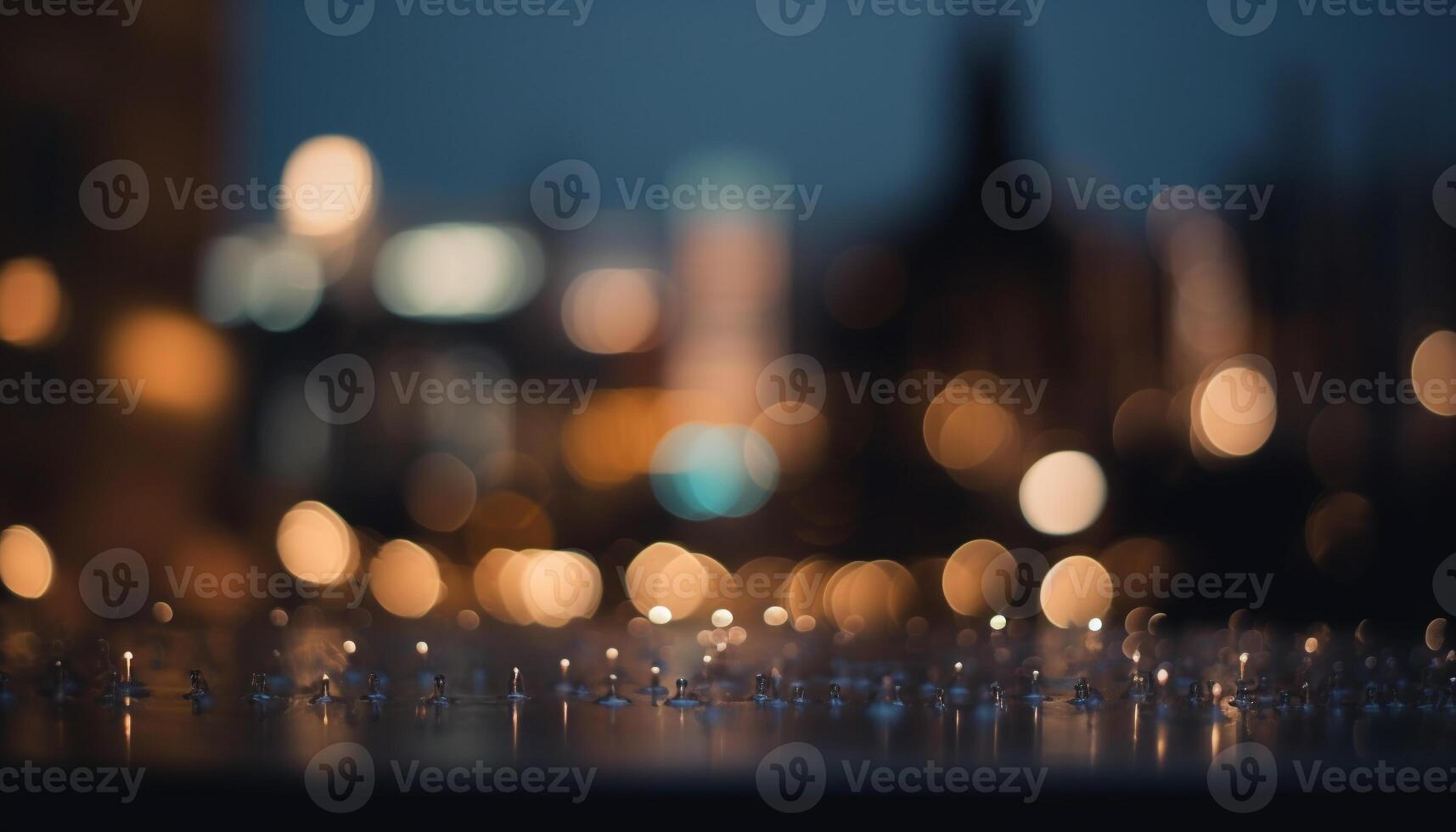 City skyline illuminated with vibrant, multi colored Christmas lights generated by AI photo