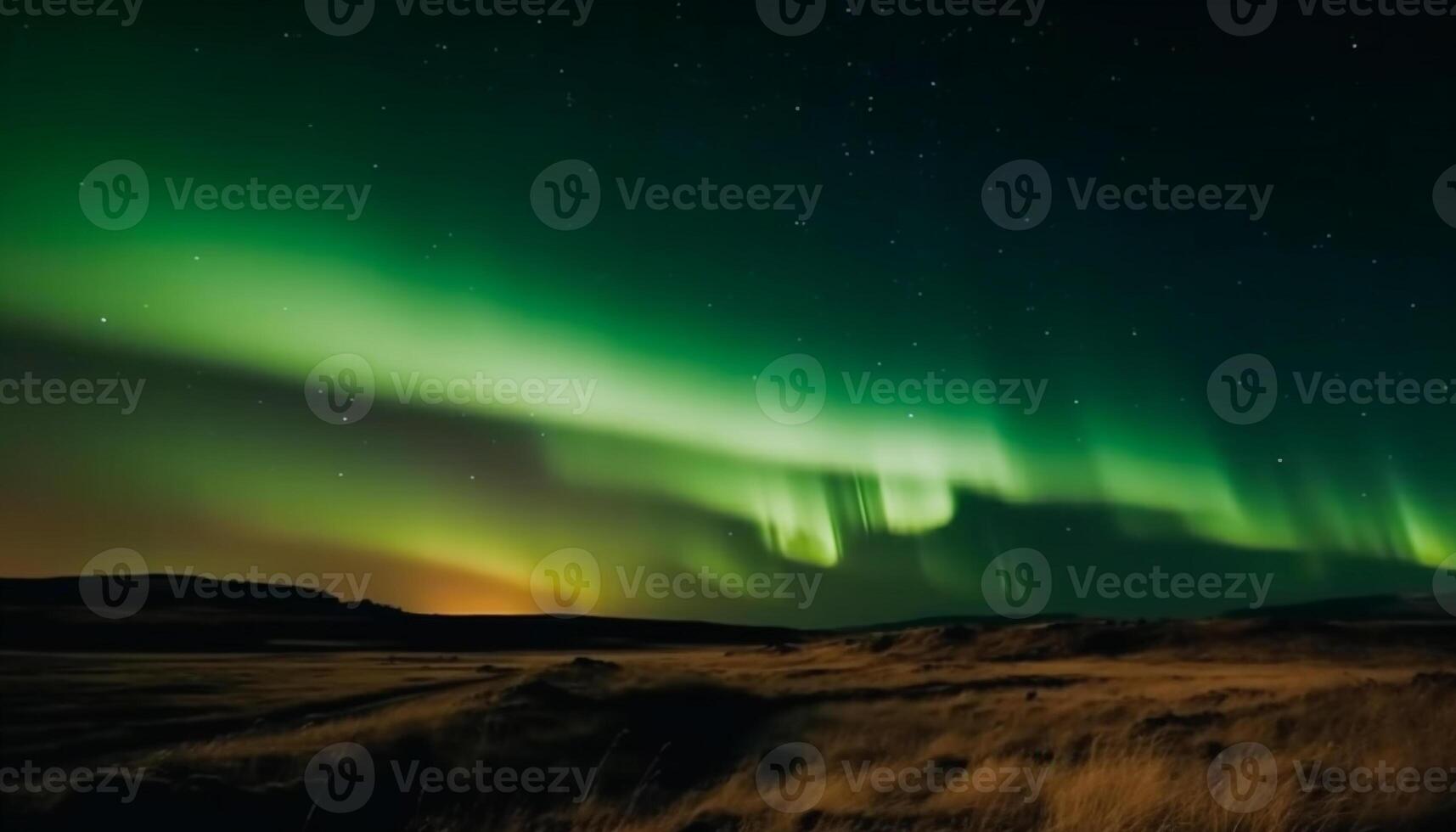 Adventure in the Arctic Glowing star shapes illuminate majestic mountains generated by AI photo