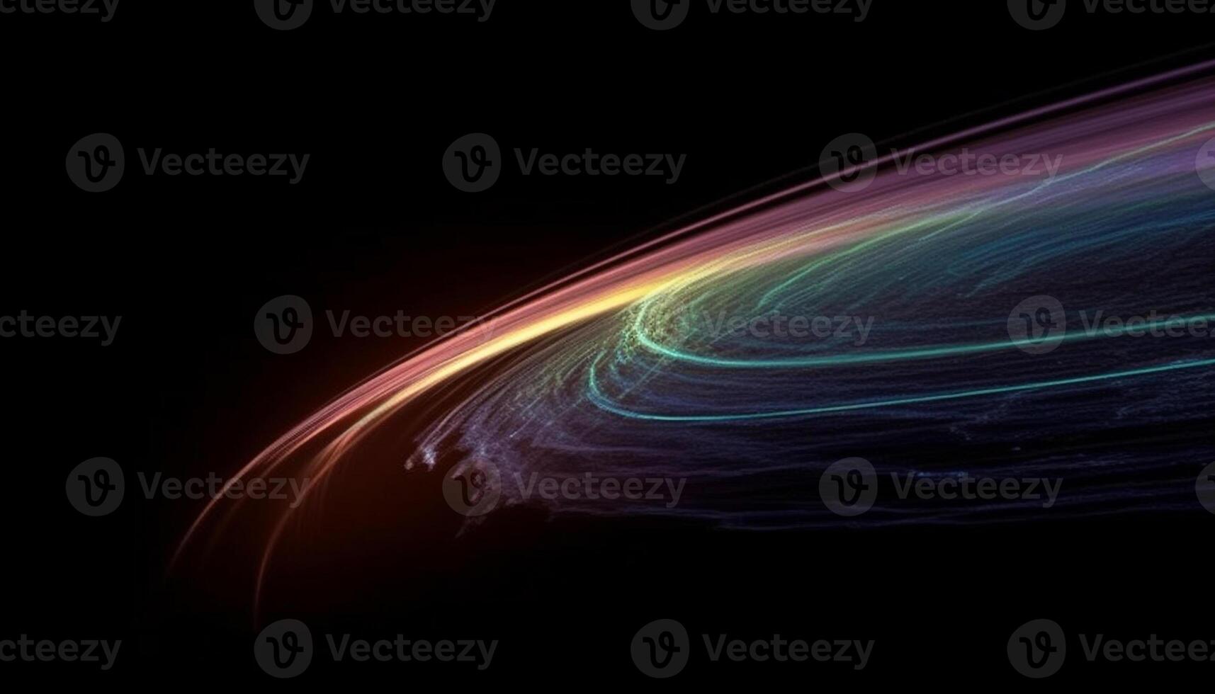 Electricity flows in vibrant waves, creating a futuristic galaxy pattern generated by AI photo