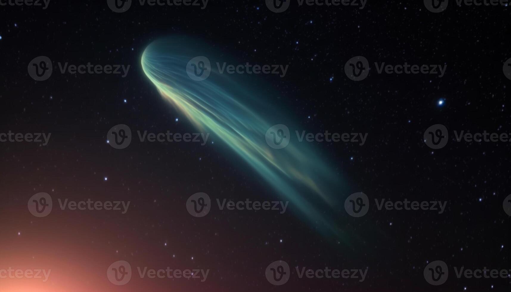 Night sky glows with starry constellation in deep space landscape generated by AI photo