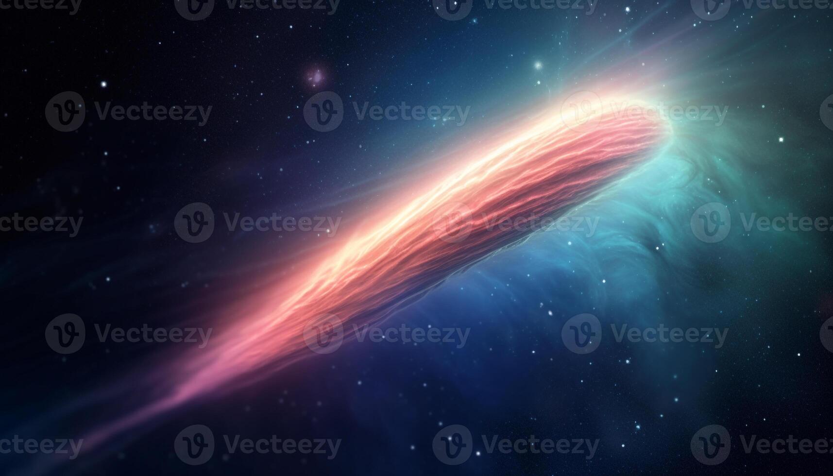 Glowing star field orbits dark nebula in futuristic space illustration generated by AI photo