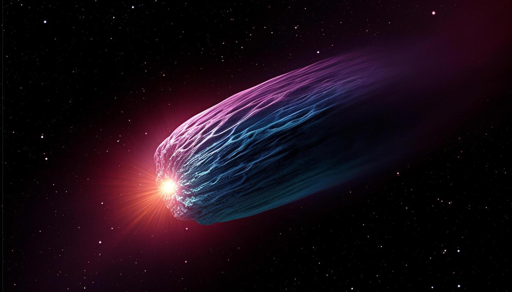 Abstract galaxy explodes in bright supernova, illuminating star field generated by AI photo