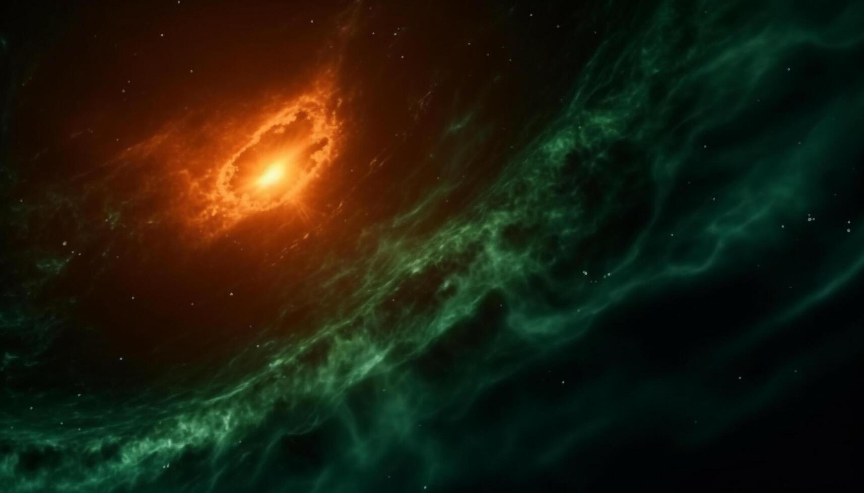Deep space exploration reveals glowing abstract galaxy in star field generated by AI photo