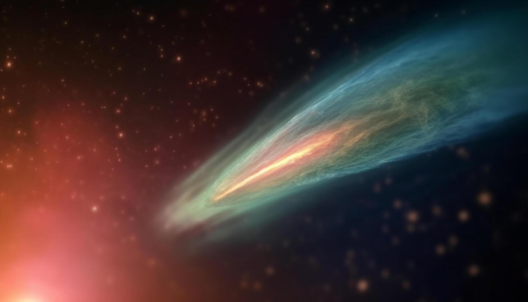 Abstract galaxy backdrop illuminated by glowing multi colored star field generated by AI photo