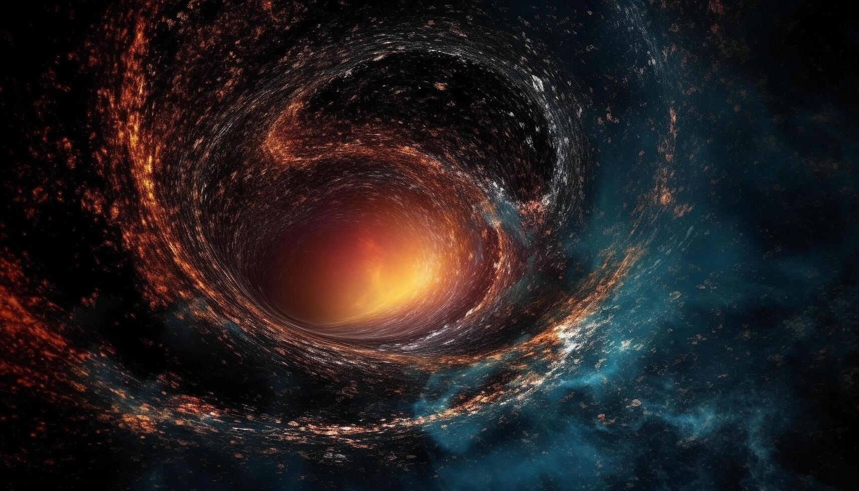 Abstract galaxy explodes in deep space, surreal creation of nature generated by AI photo