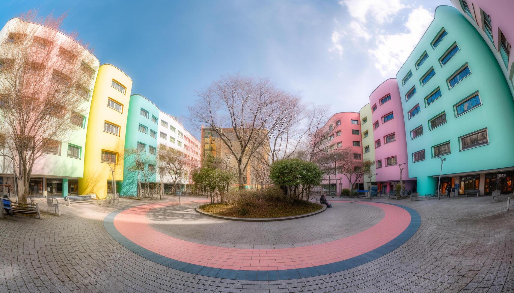 el moderno rascacielos vibrante fachada refleja el ciudad futurista diseño generado por ai foto