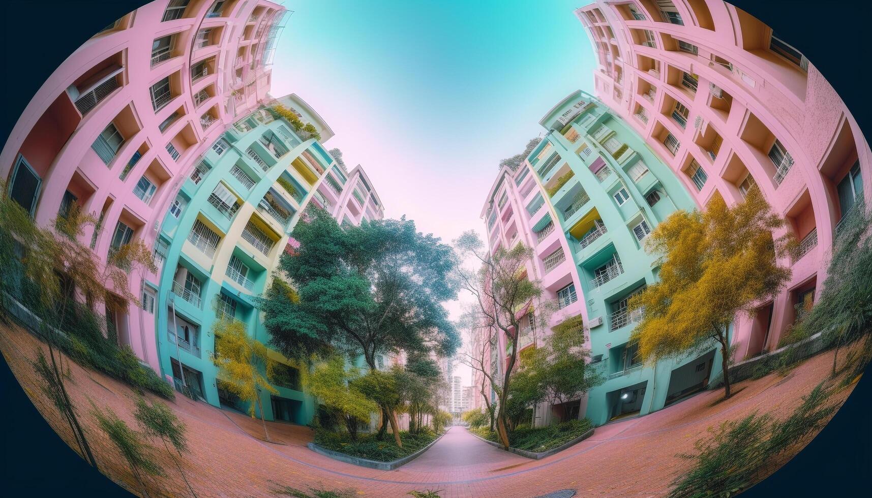Modern skyscraper illuminates vibrant city life at night, reflecting growth generated by AI photo