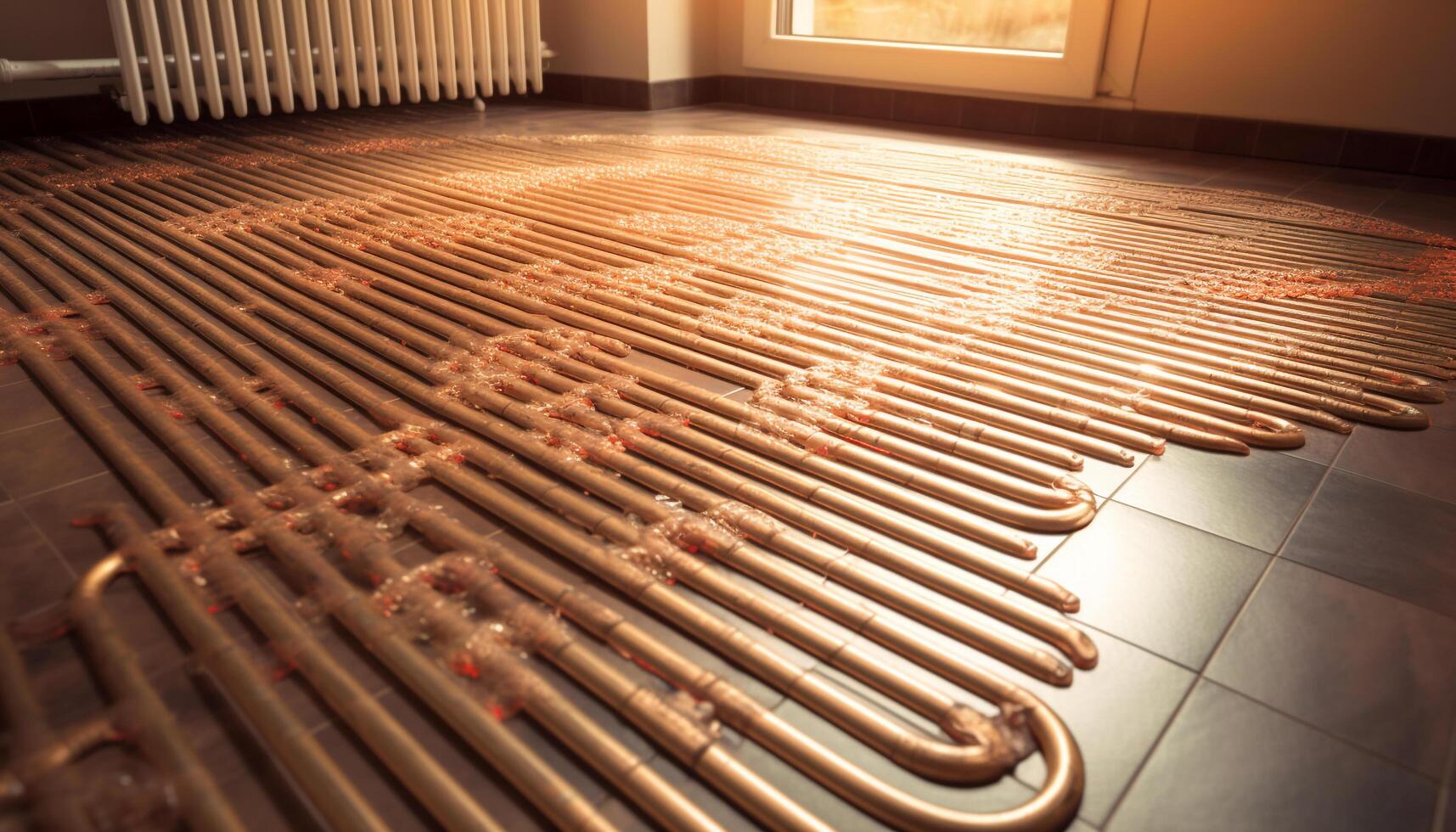 The modern architecture industry uses metal equipment for construction indoors generated by AI photo