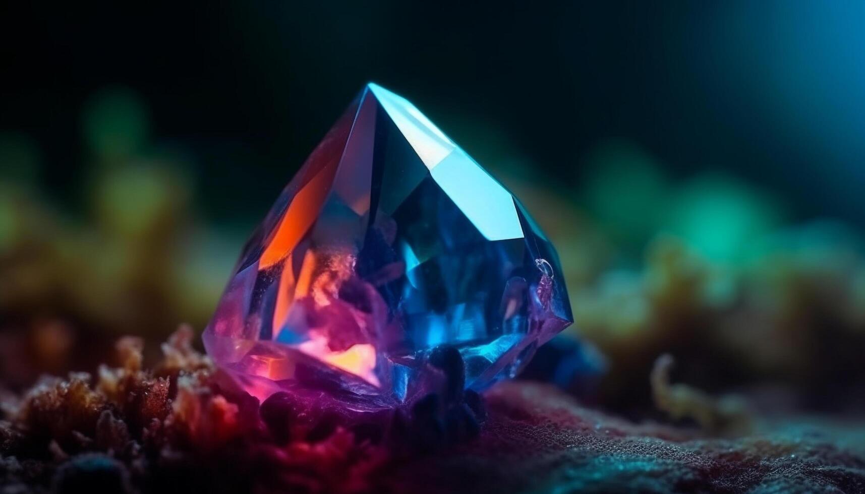 Shiny gemstones illuminate nature beauty in a vibrant collection generated by AI photo