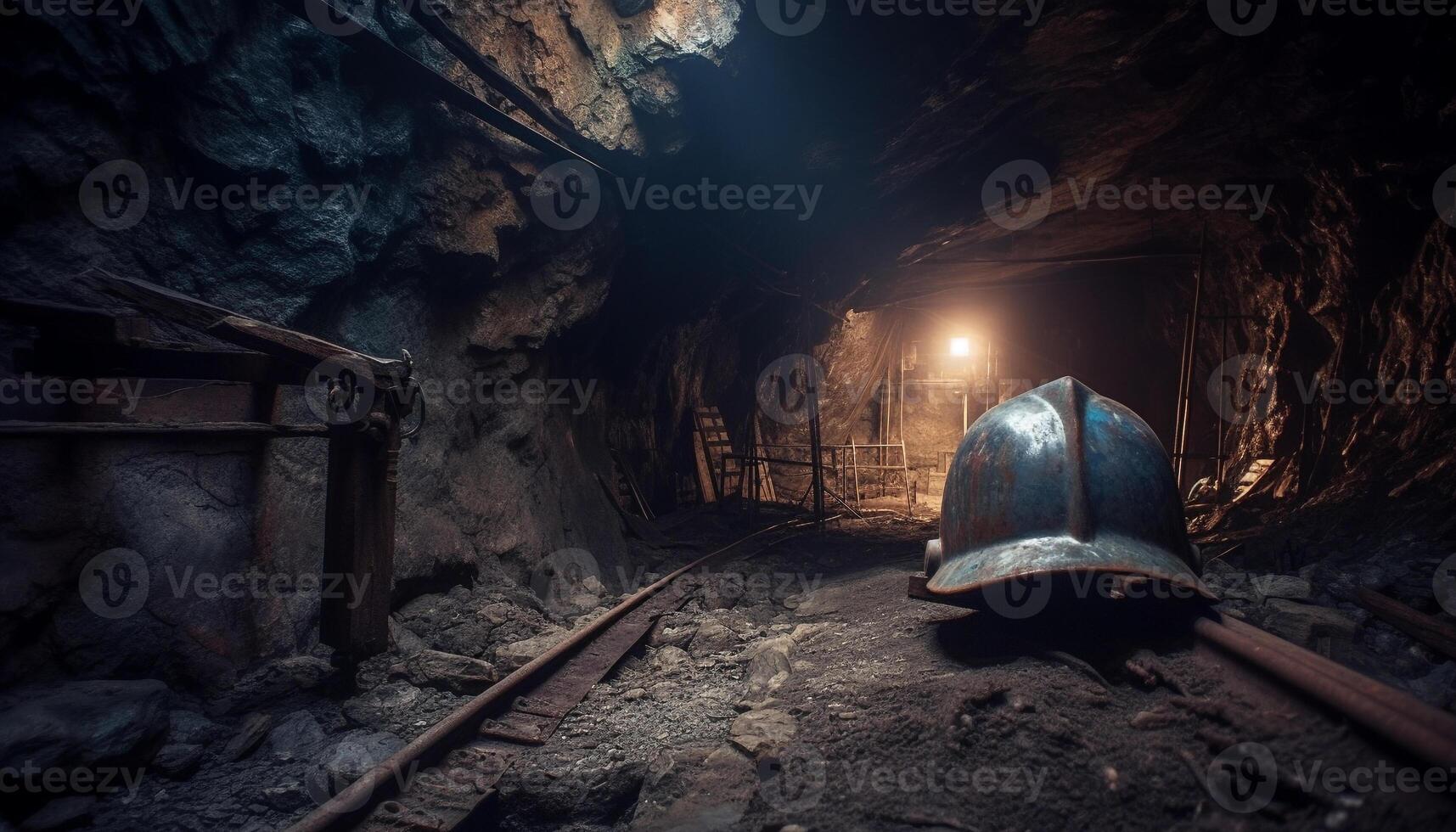 abandonado carbón mía revela escalofriante subterráneo metal industria misterio generado por ai foto