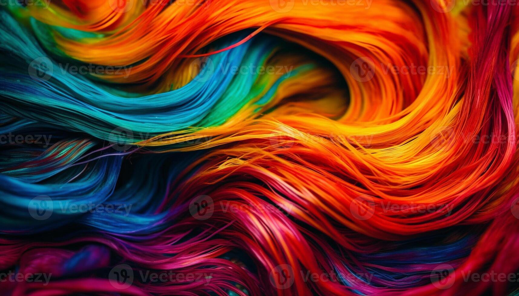 Vibrant colors spin in abstract patterns, creating a futuristic celebration generated by AI photo