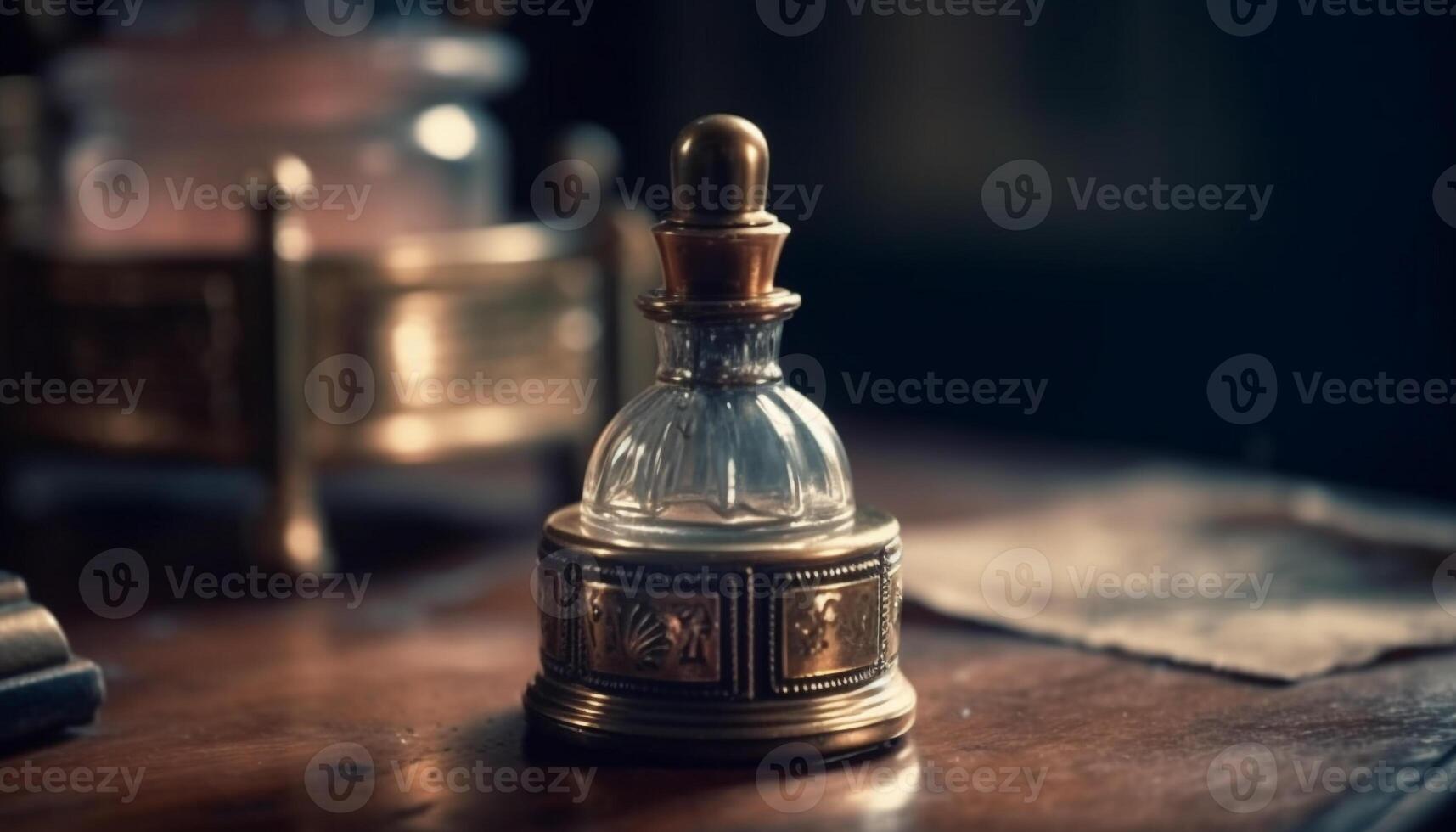 An antique brass bell, a symbol of Christianity service generated by AI photo