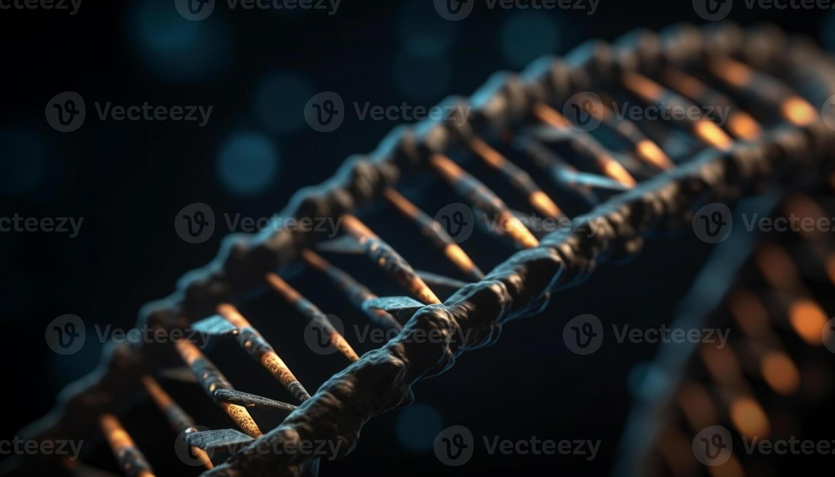 Steel wire spiral pattern, macro view of molecular structure design generated by AI photo