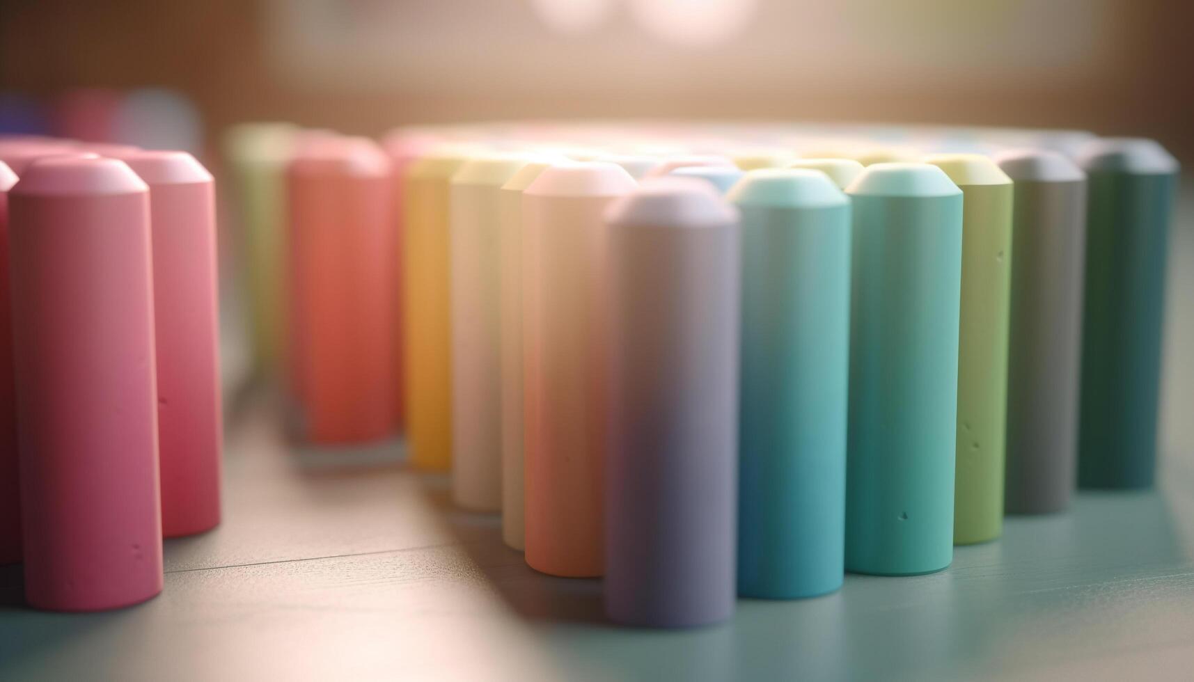 A vibrant collection of colorful toys in a creative arrangement generated by AI photo
