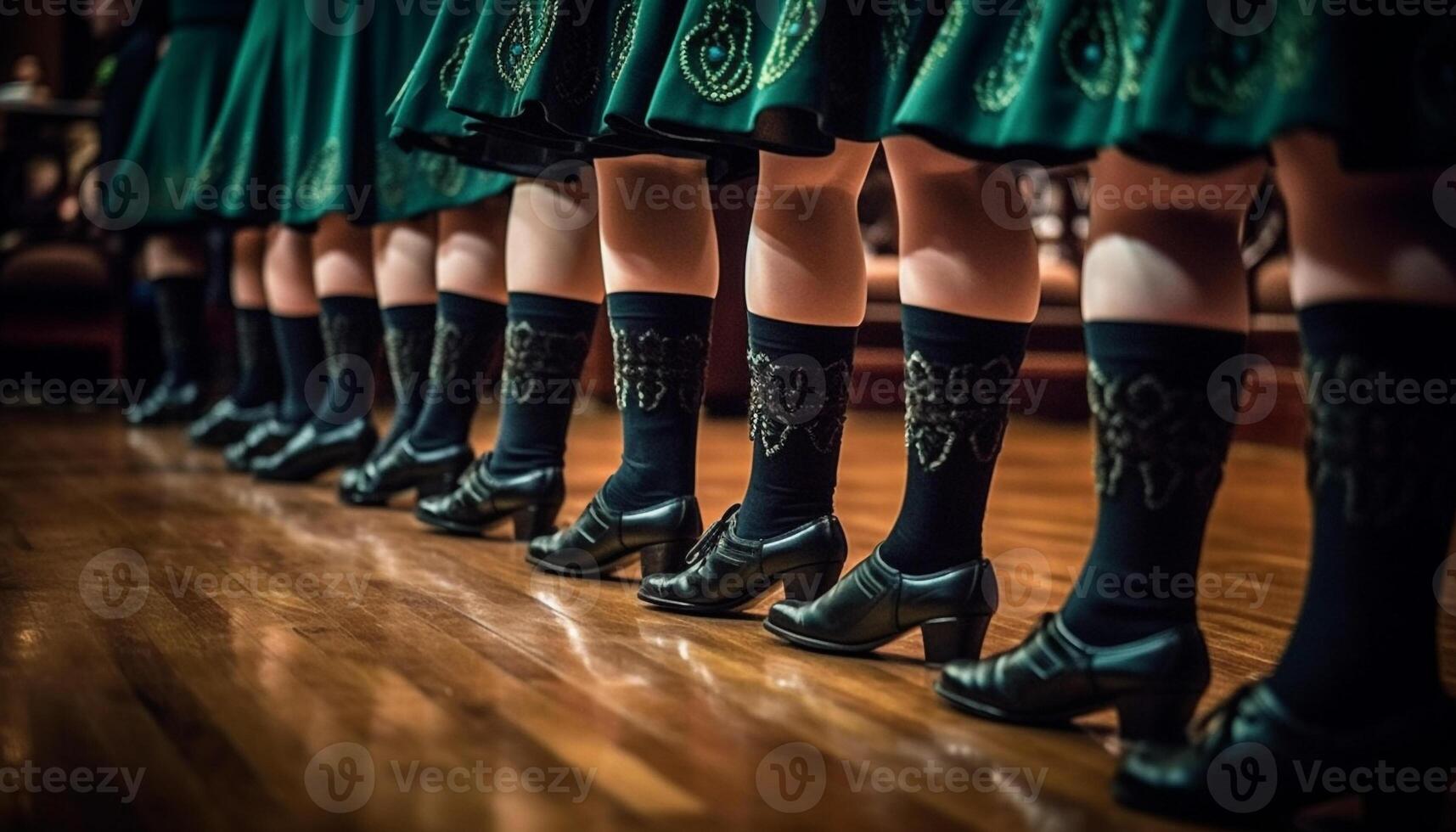 Uniformed men in a row, standing in confidence for parade generated by AI photo