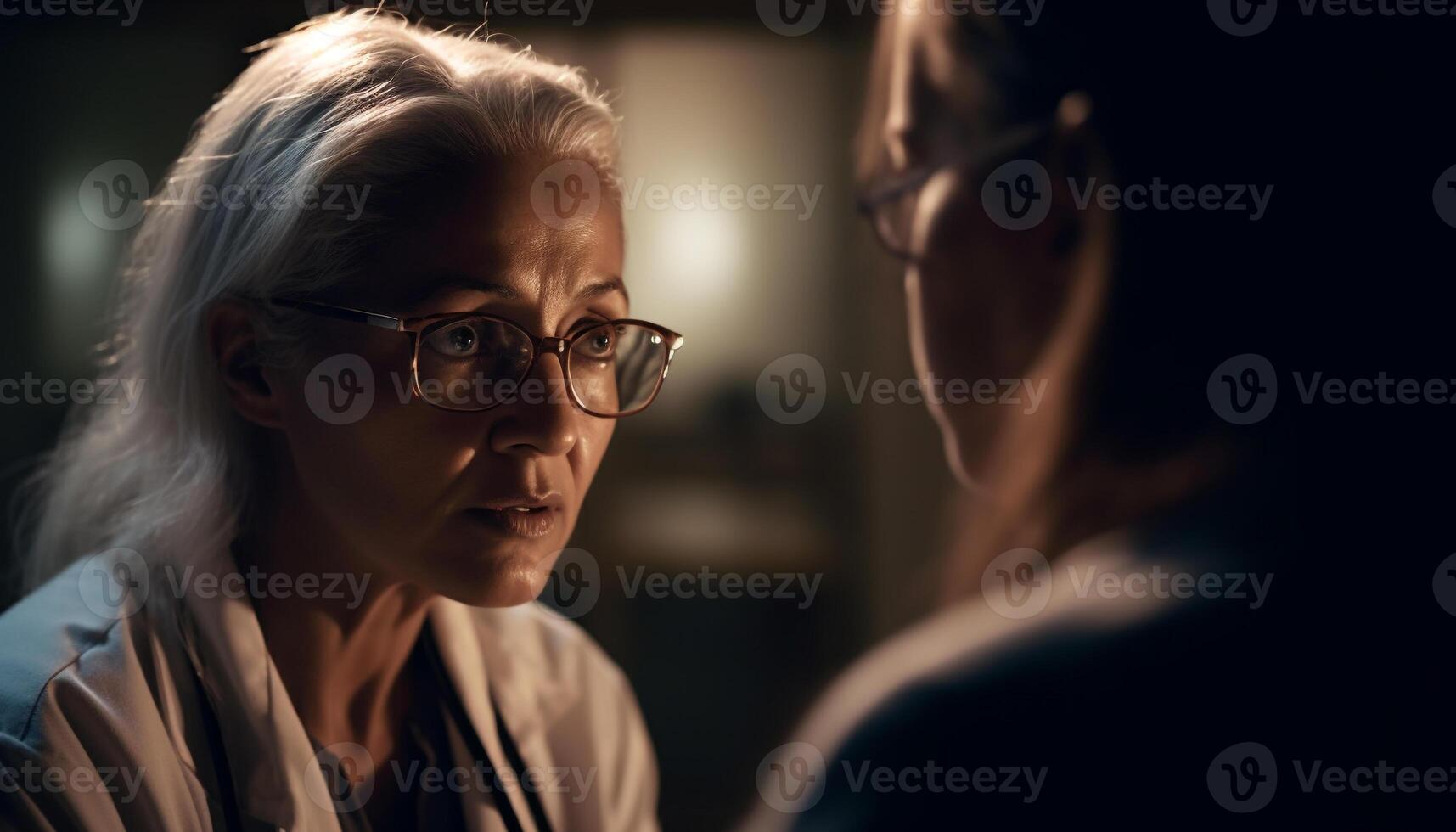 Two young women in casual clothing talking about depression indoors generated by AI photo